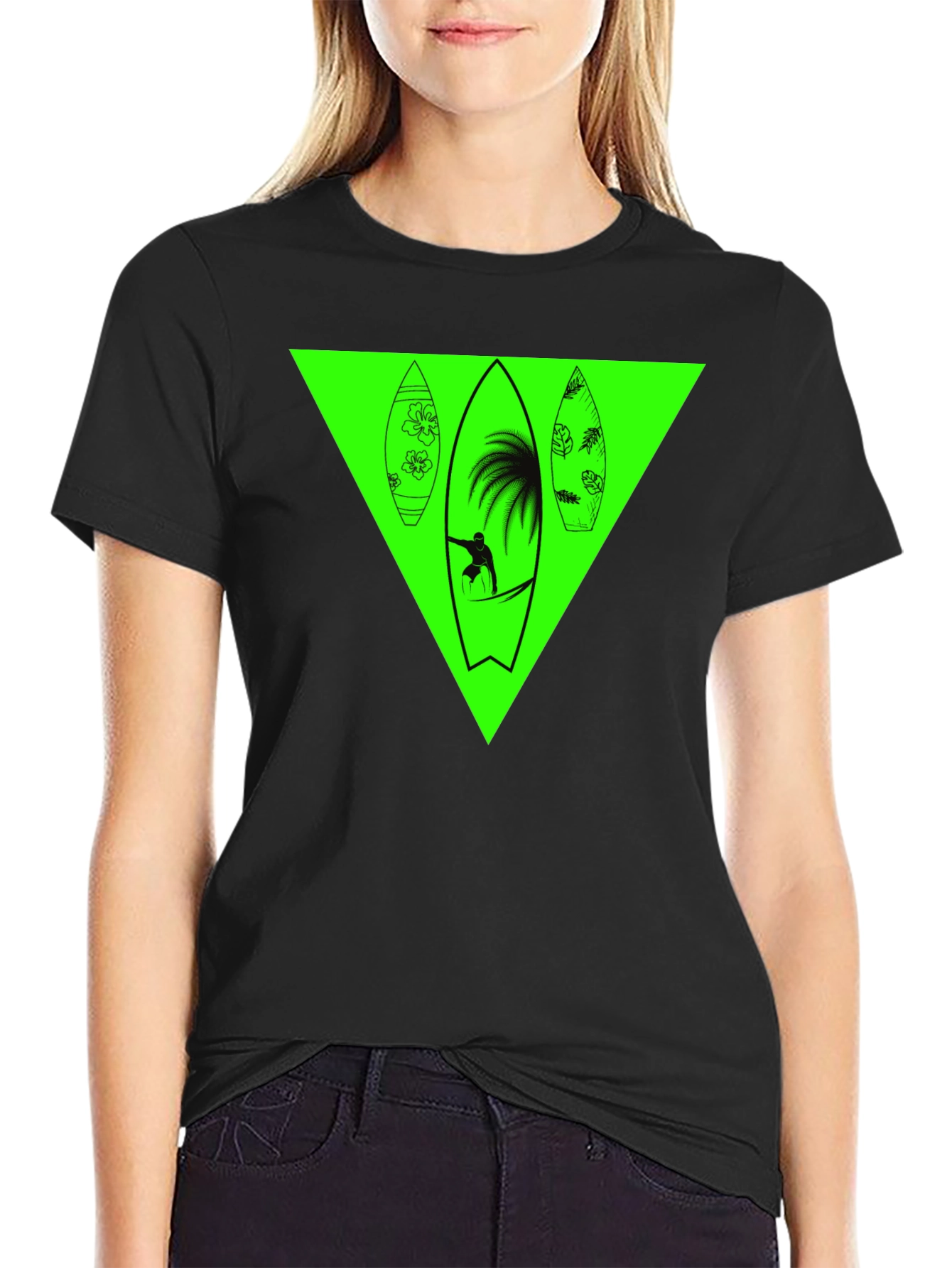 Surfboard Graphic Tee - Black