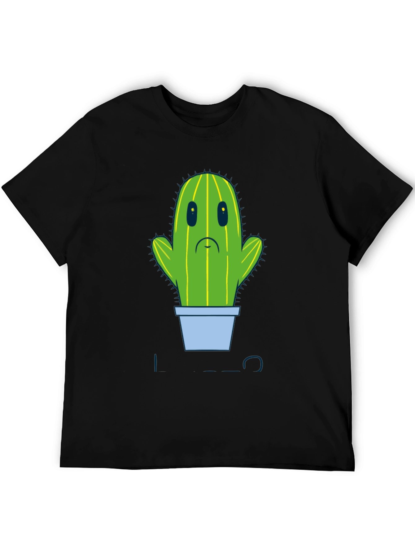 Sad Cactus Graphic Tee - Mens Black T-Shirt
