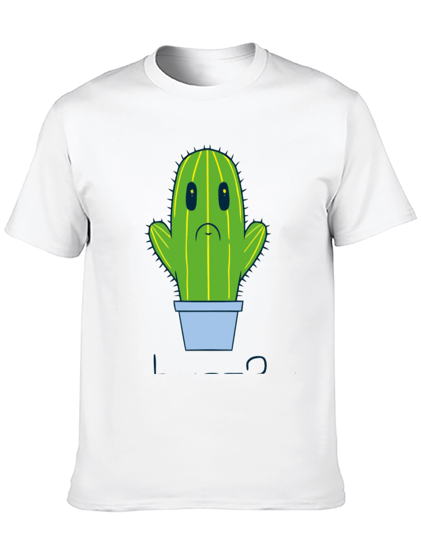 Sad Cactus Graphic Tee - Mens Black T-Shirt