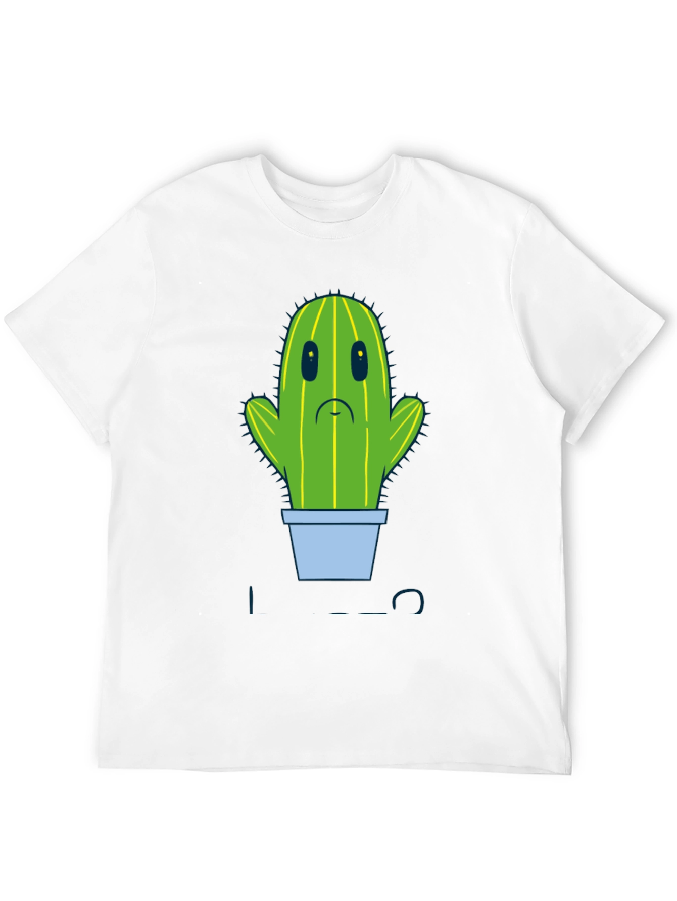 Sad Cactus Graphic Tee - Mens Black T-Shirt