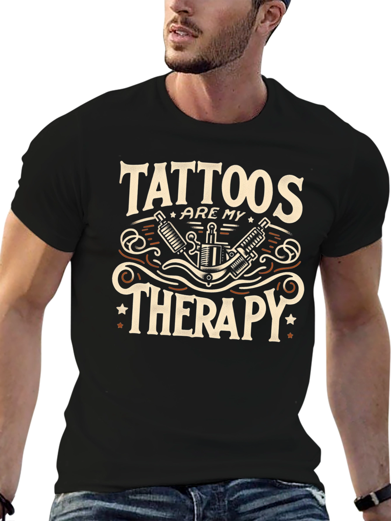Tattoos Are My Therapy Graphic Tee - Black