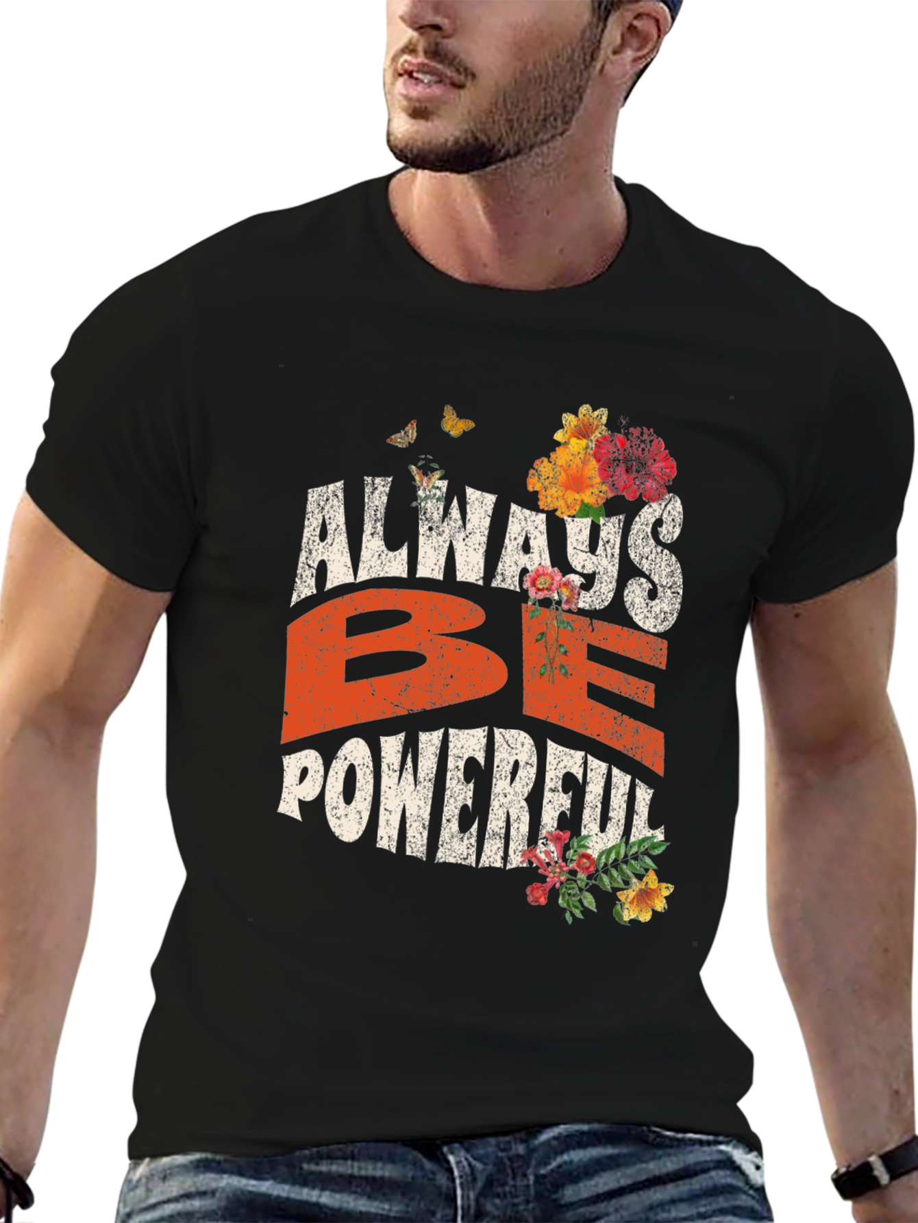 Always Be Powerful Graphic Tee - Unisex Black T-Shirt