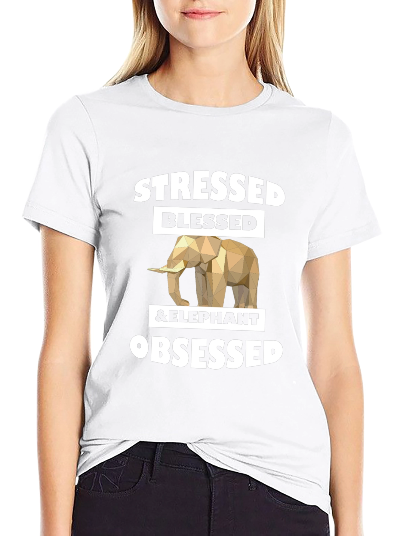 Stressed Blessed & Elephant Obsessed Graphic Tee