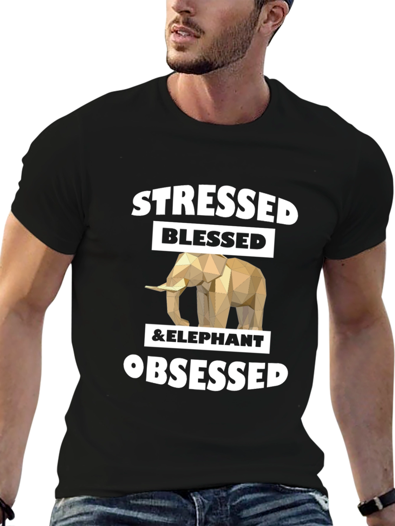 Stressed Blessed & Elephant Obsessed Graphic Tee