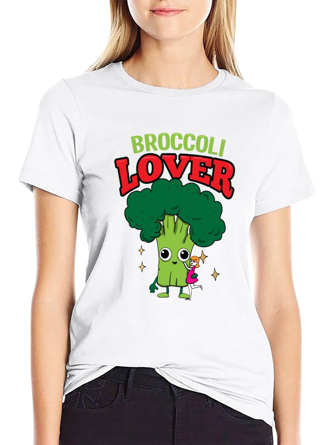 Broccoli Lover Graphic T-Shirt - Cute Cartoon Veggie Tee