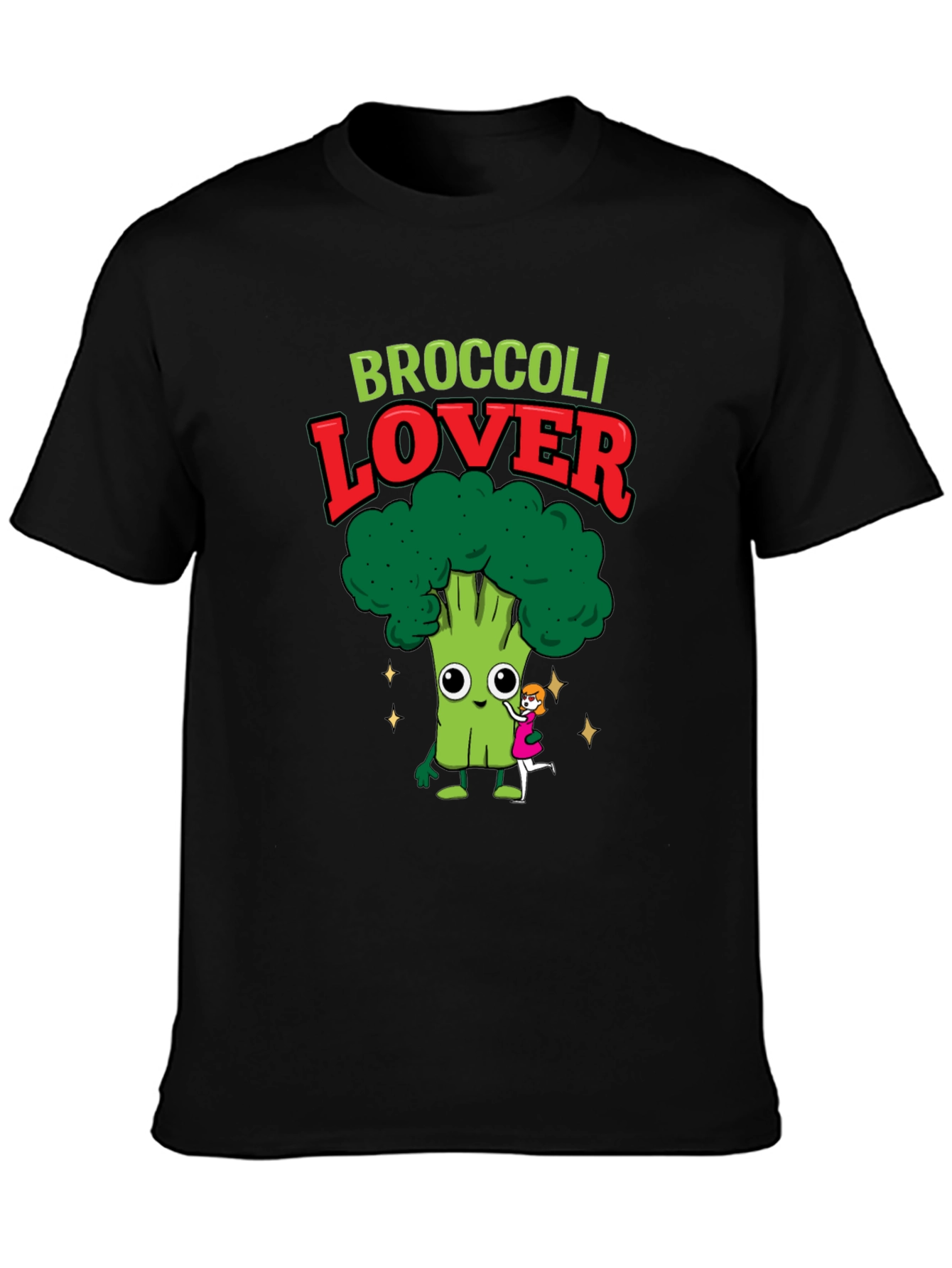 Broccoli Lover Graphic T-Shirt - Cute Cartoon Veggie Tee