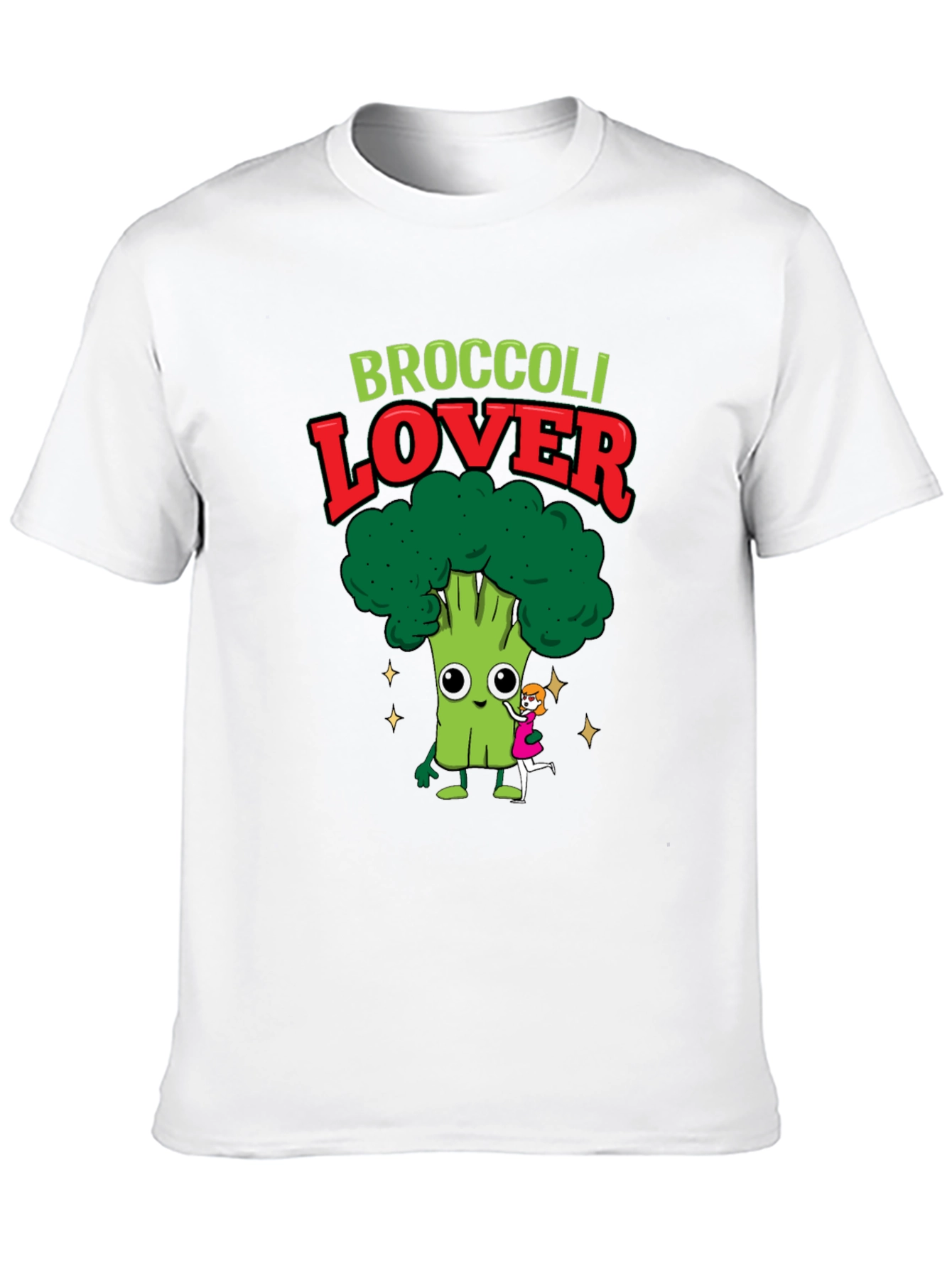 Broccoli Lover Graphic T-Shirt - Cute Cartoon Veggie Tee
