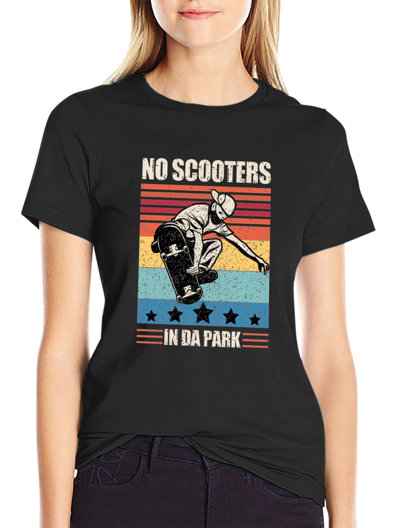 No Scooters in Da Park Retro Graphic Tee
