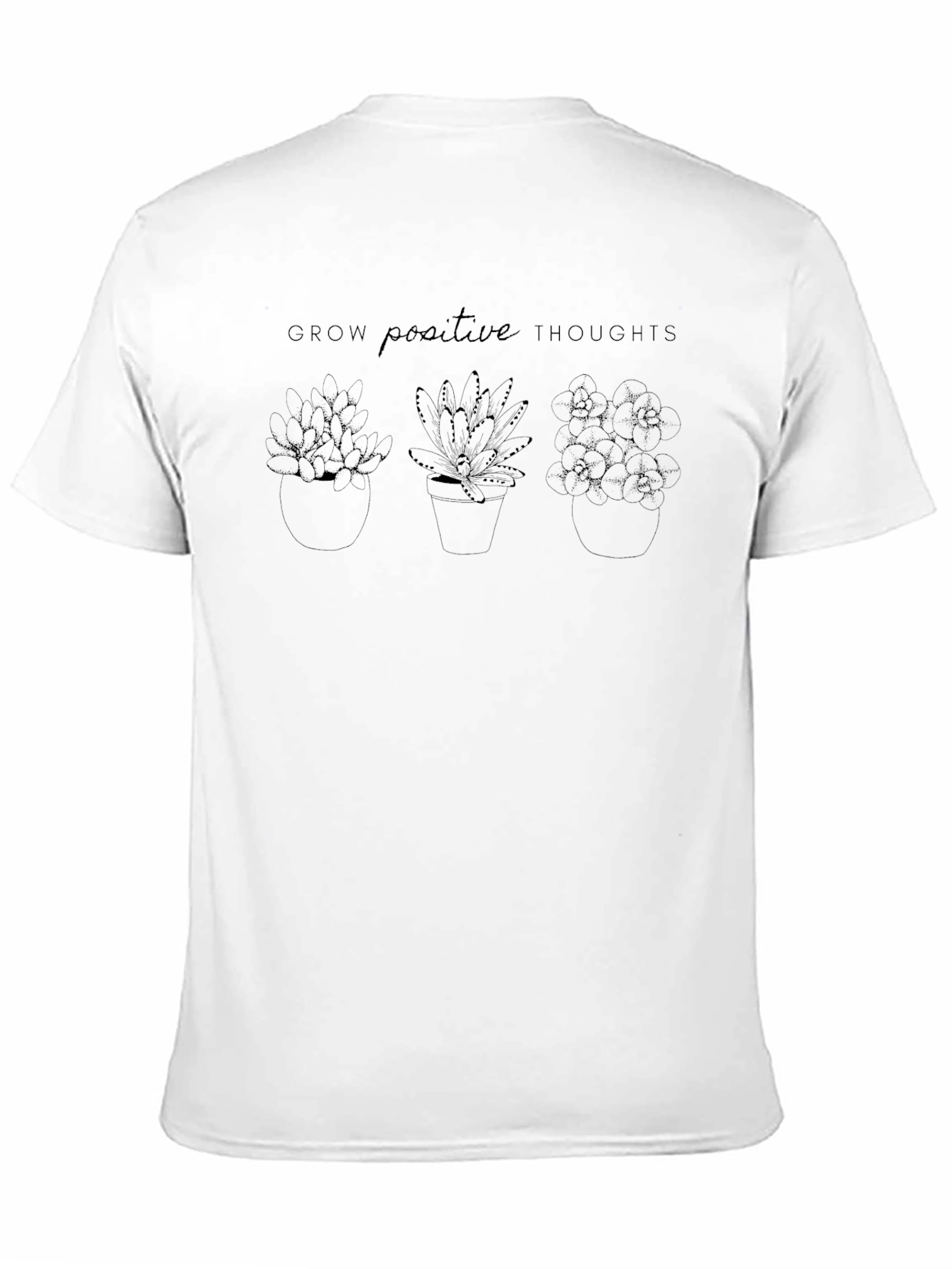 Grow Positive Thoughts Graphic Tee - Black