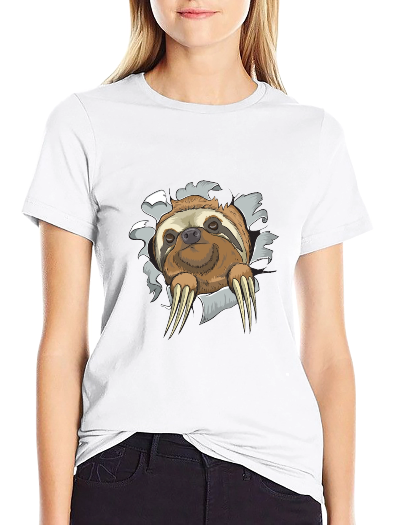 Sloth Graphic Tee - Mens Novelty Crewneck