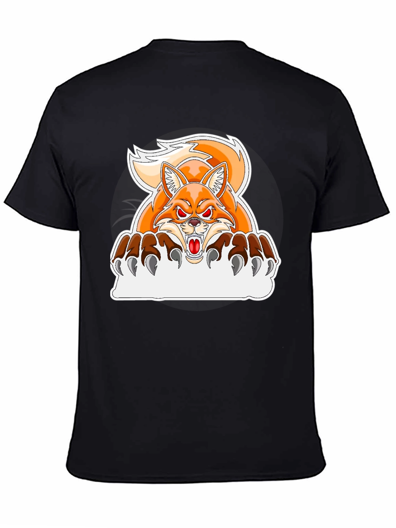Angry Fox Graphic T-Shirt - Black