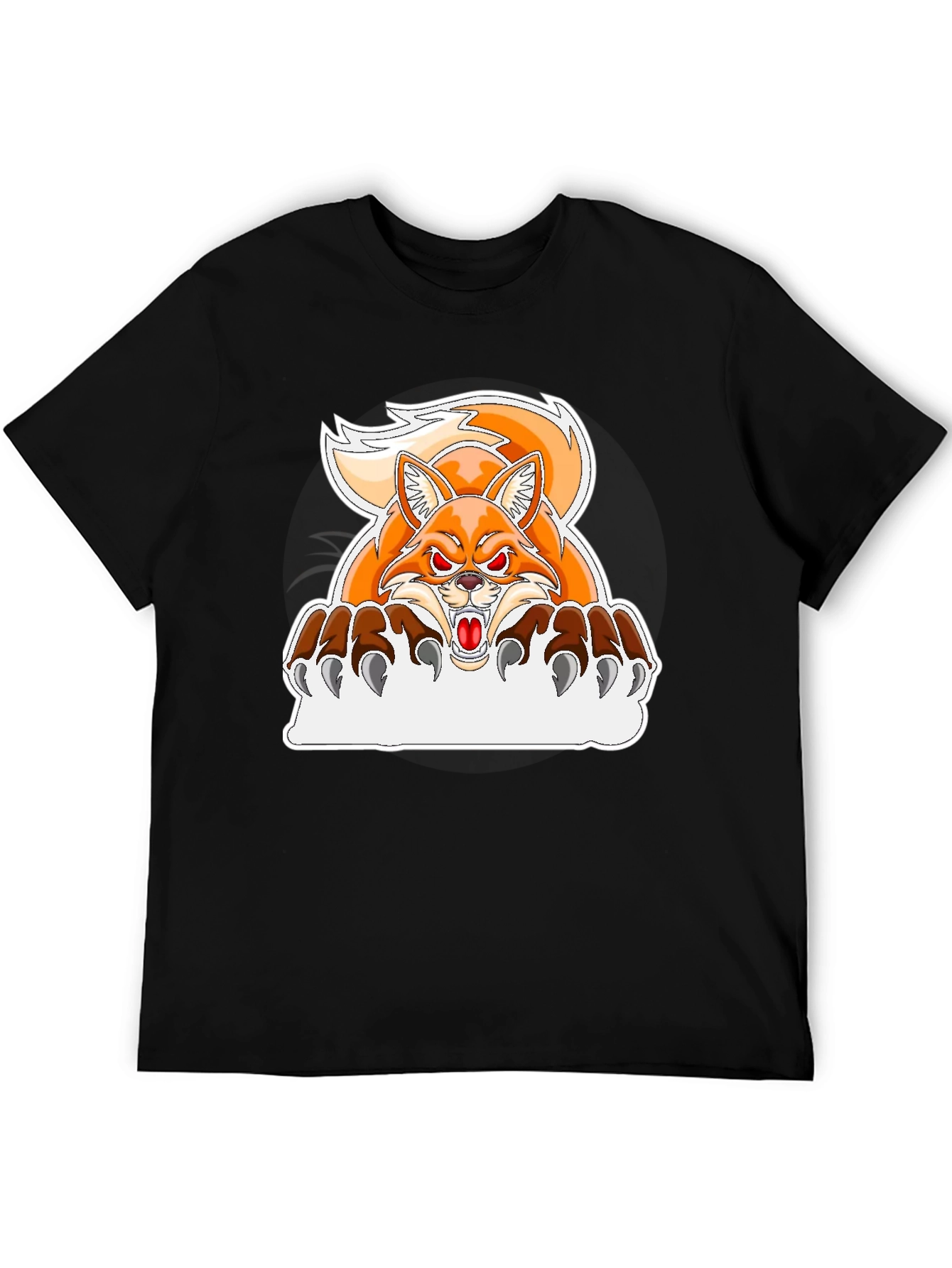 Angry Fox Graphic T-Shirt - Black