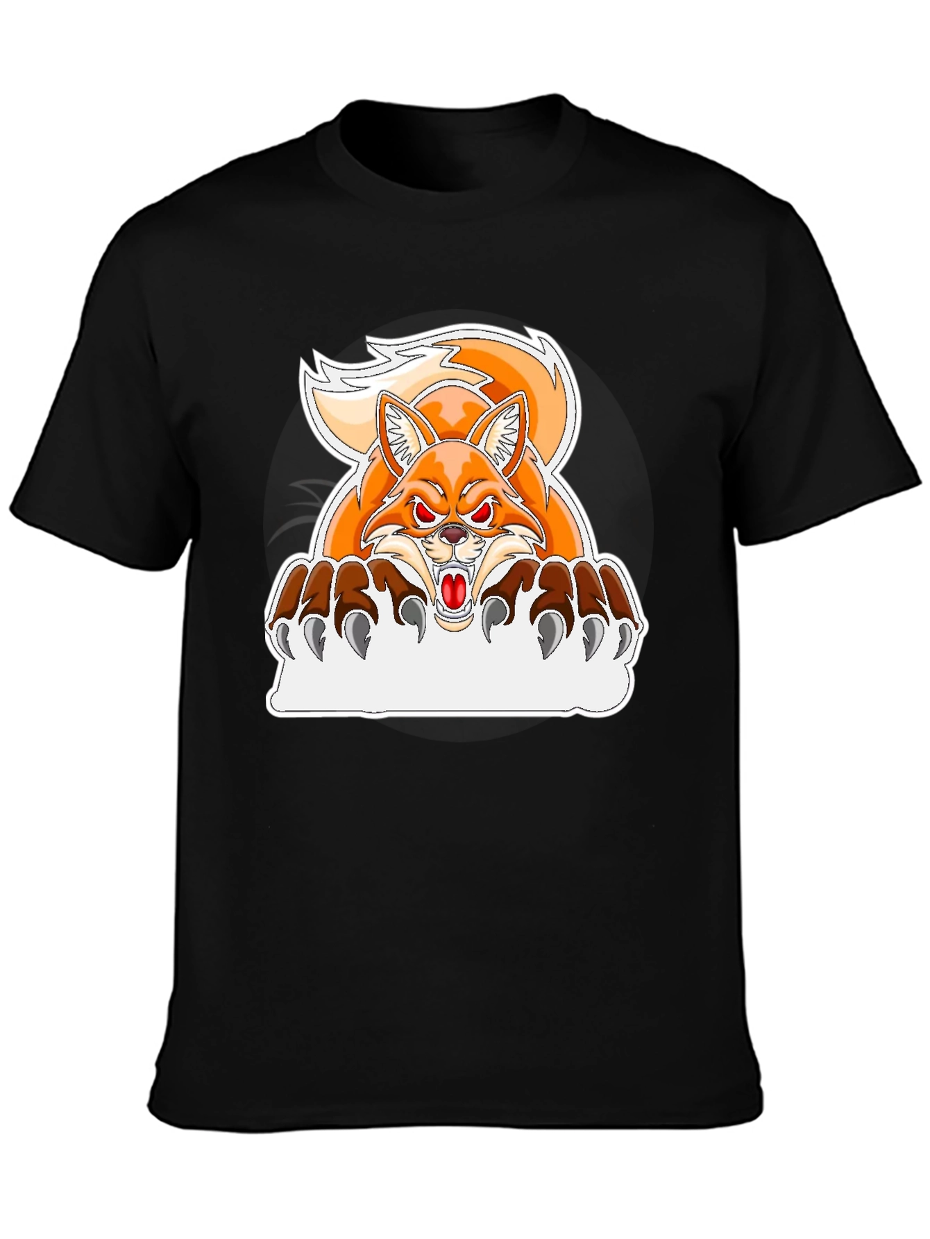 Angry Fox Graphic T-Shirt - Black