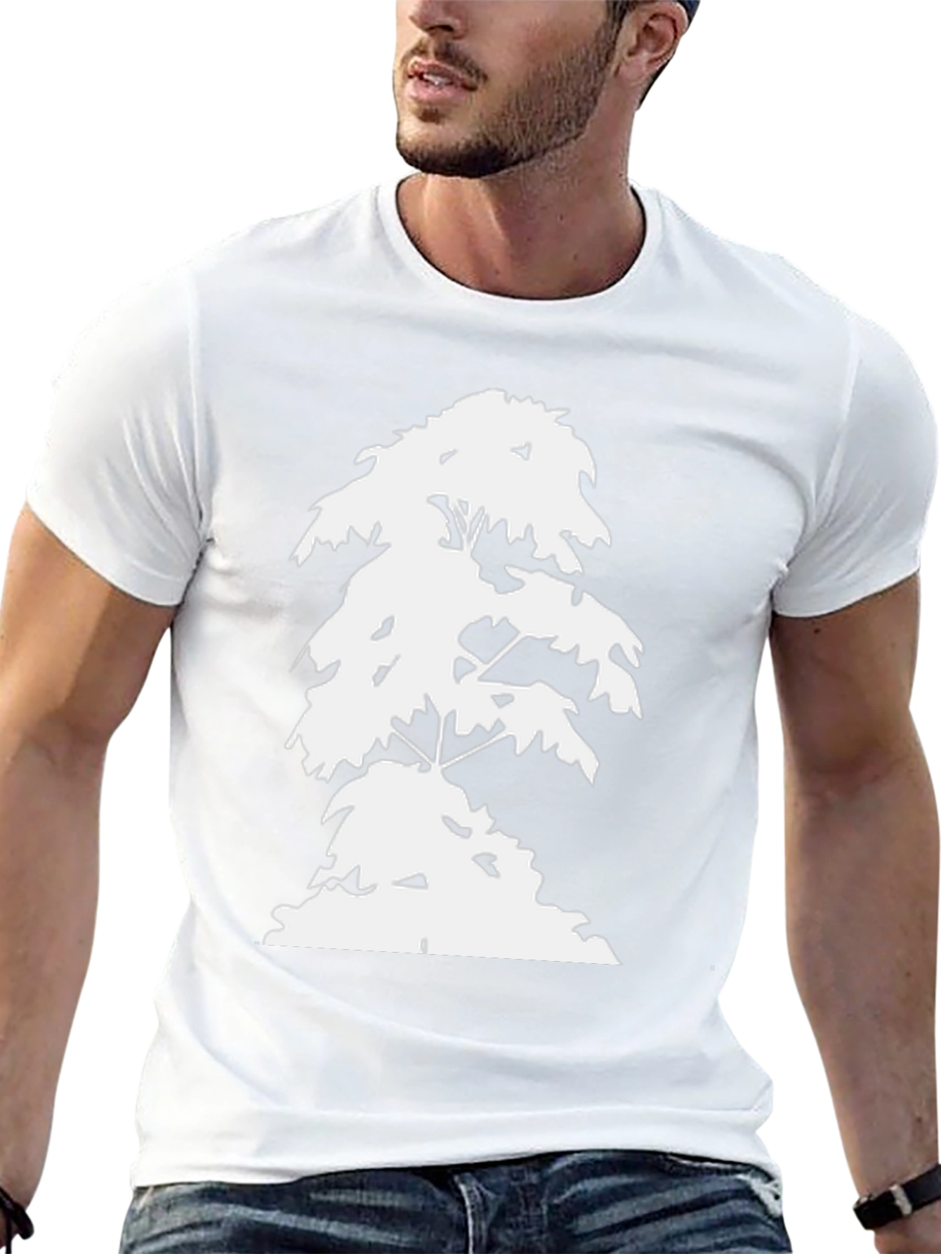 Nature Tree Silhouette Graphic Black T-Shirt