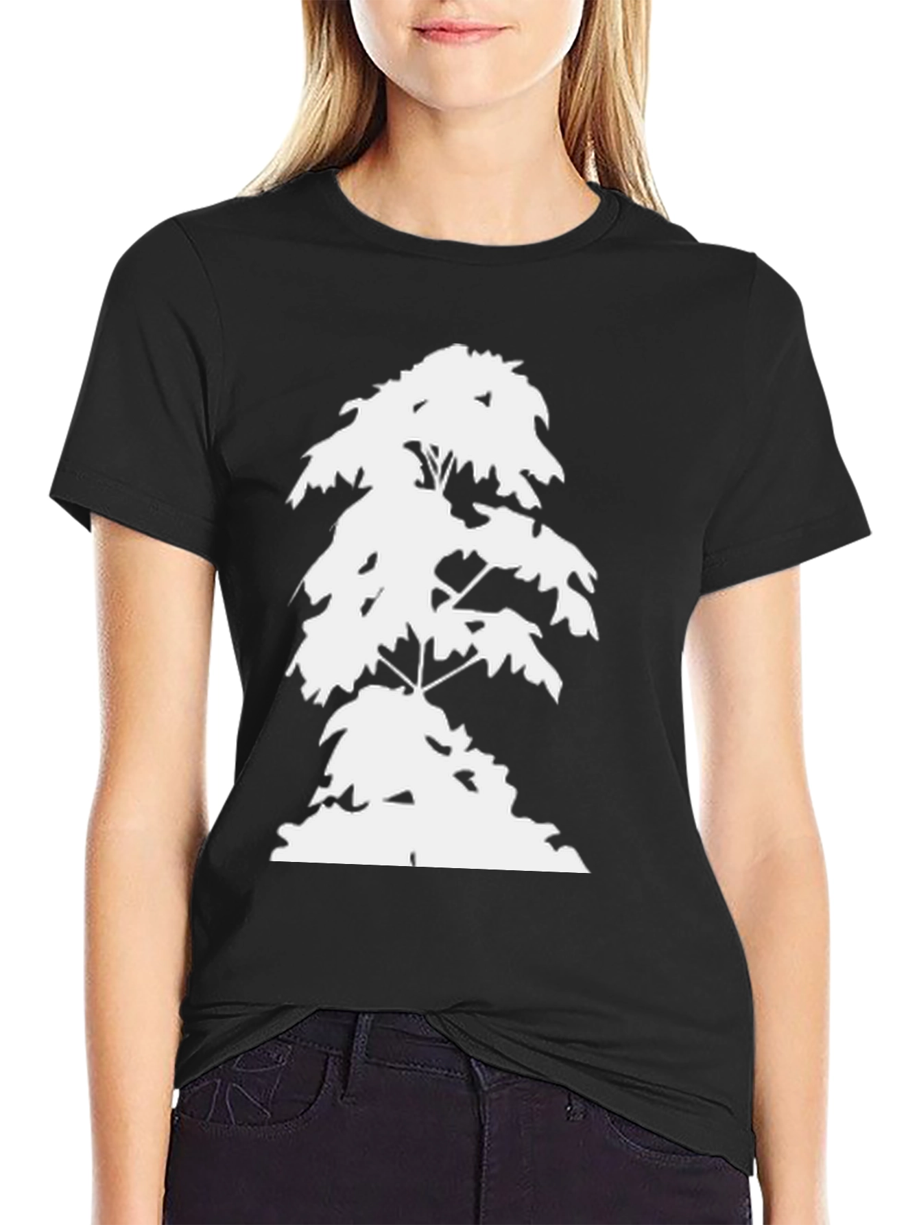 Nature Tree Silhouette Graphic Black T-Shirt