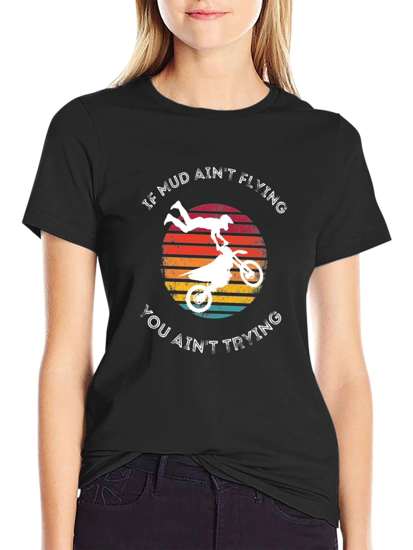 Mud Aint Flying Dirt Bike Graphic Tee