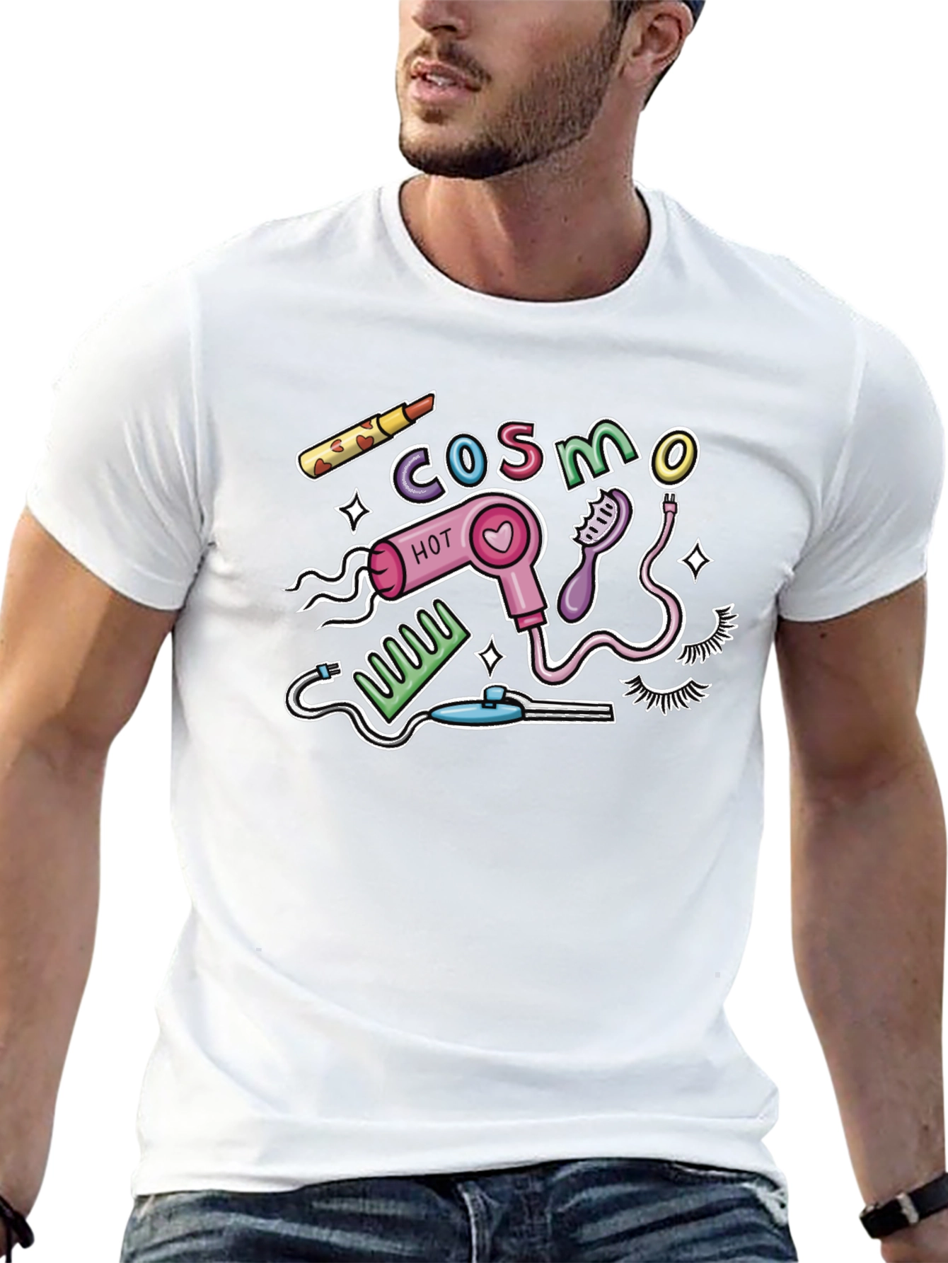 Cosmo Hair & Beauty Black Graphic Tee