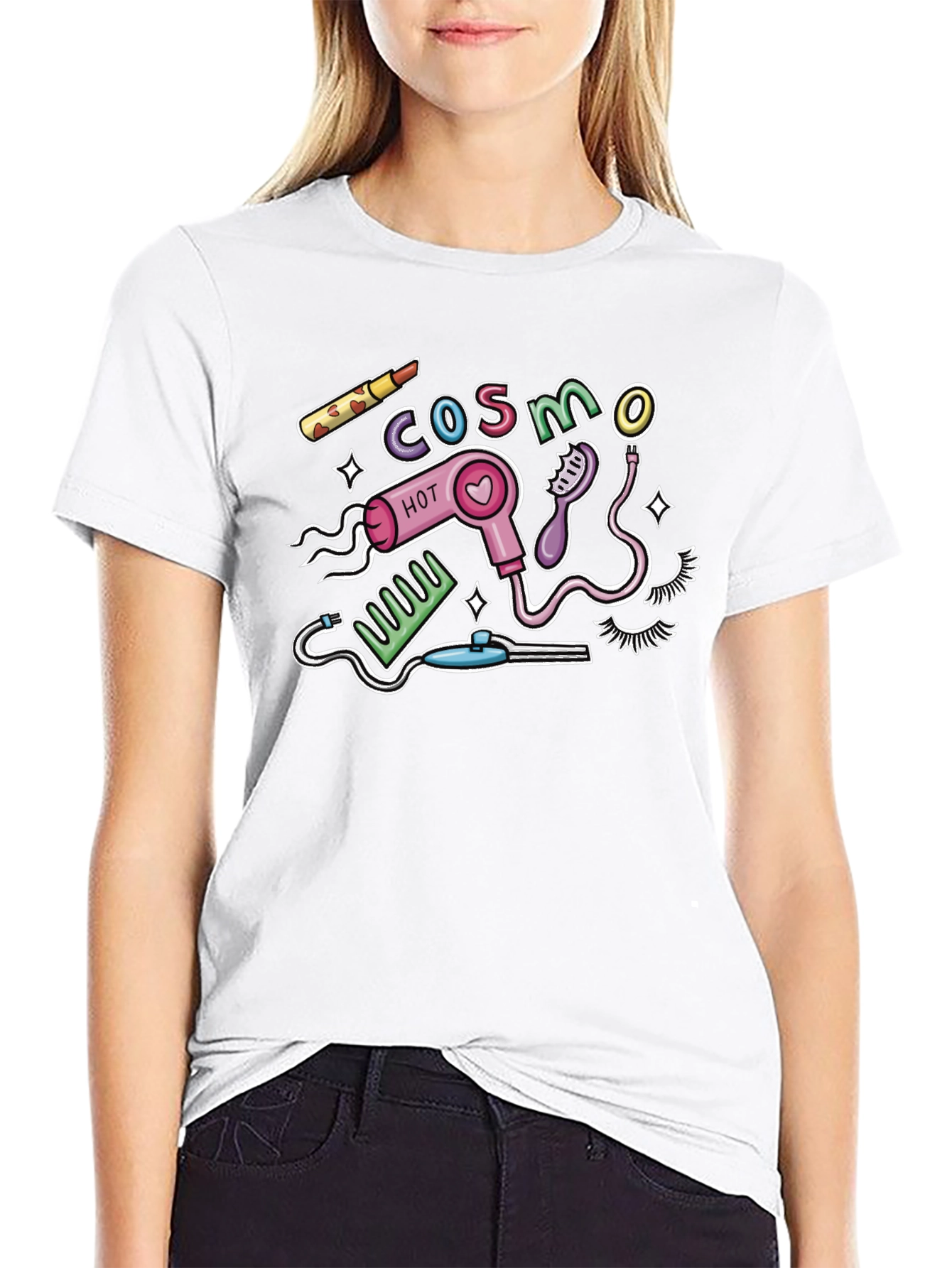 Cosmo Hair & Beauty Black Graphic Tee