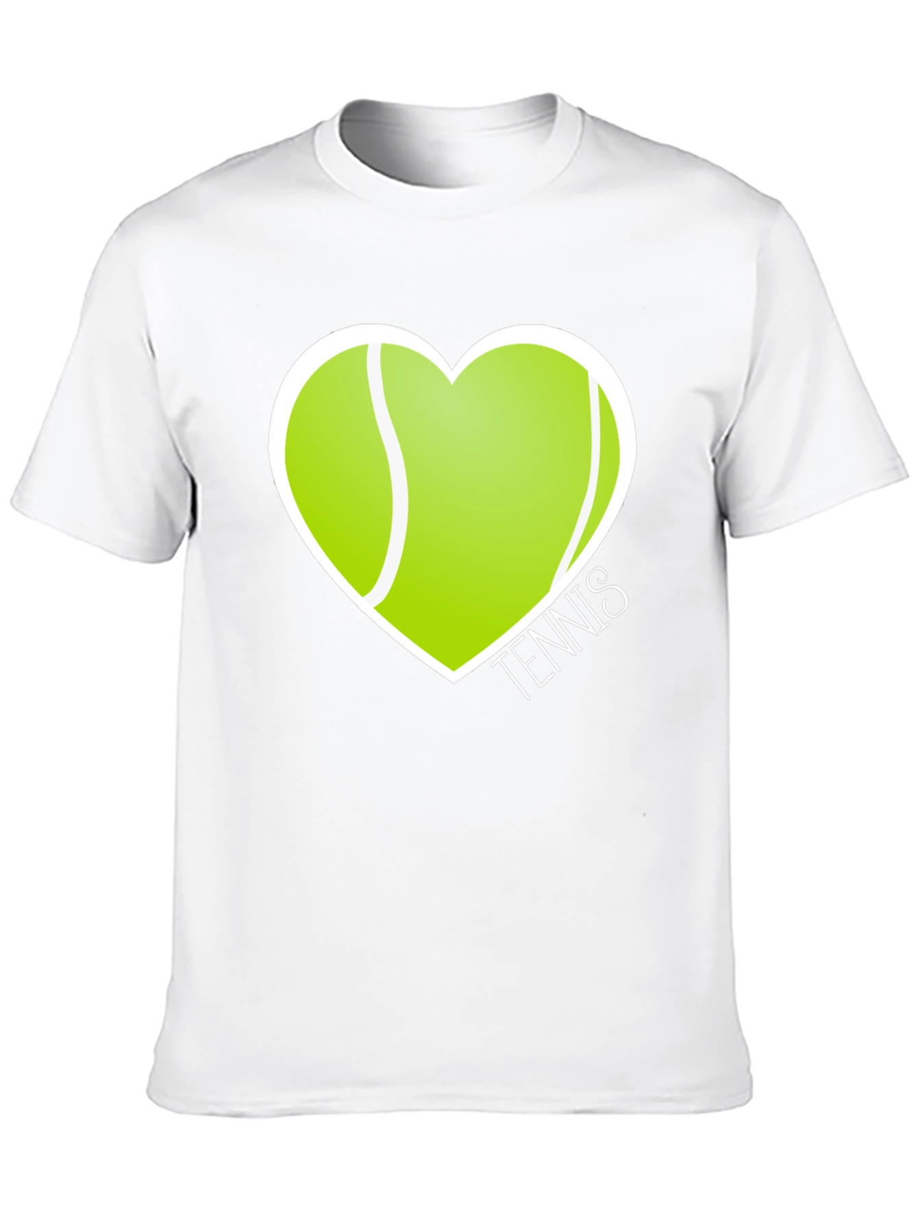 Tennis Love Heart T-Shirt Sporty Graphic Tee
