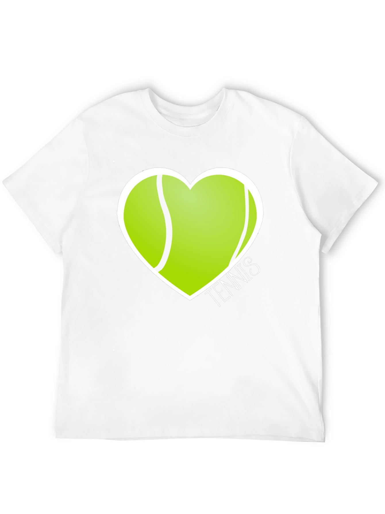 Tennis Love Heart T-Shirt Sporty Graphic Tee