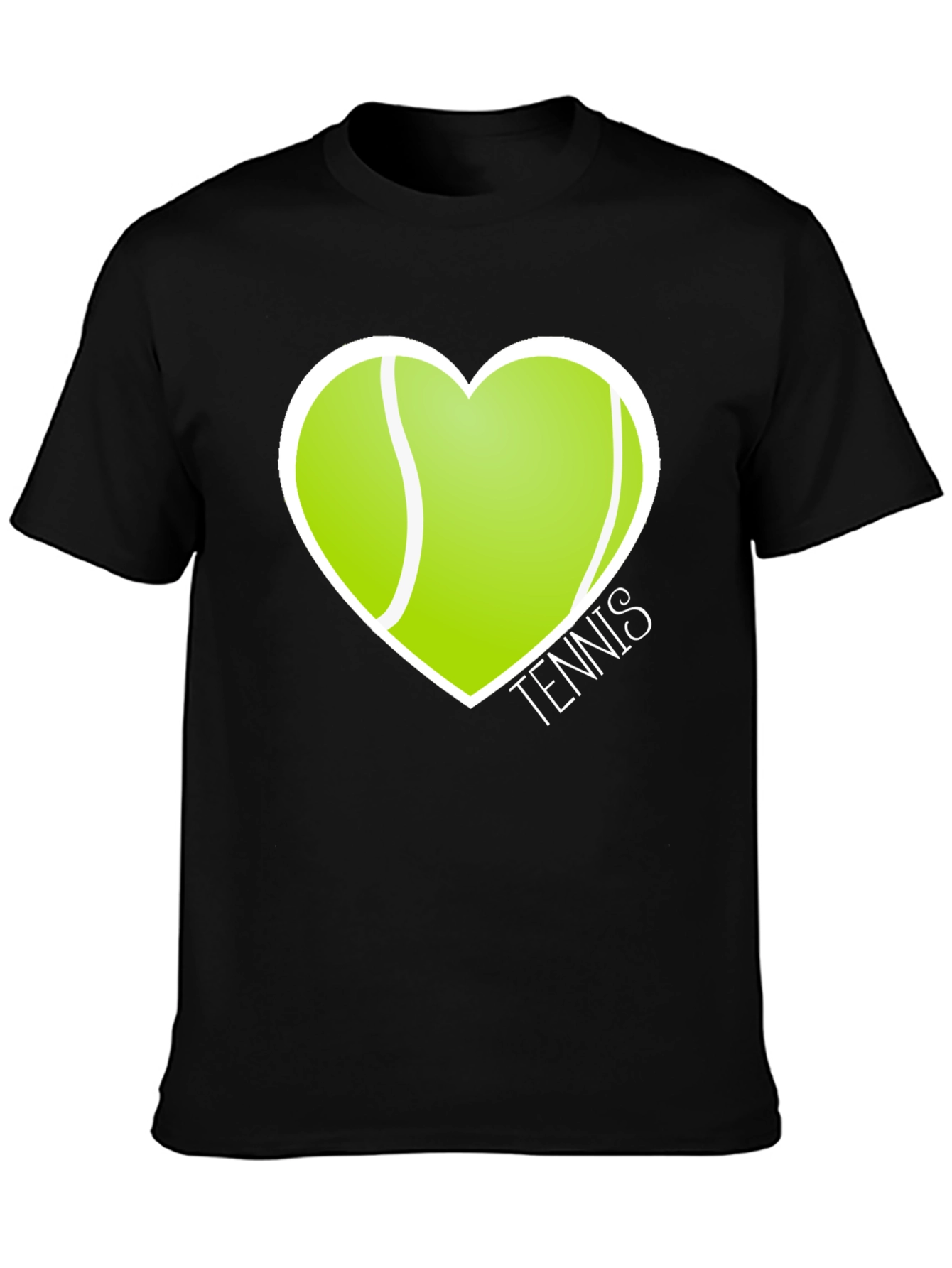 Tennis Love Heart T-Shirt Sporty Graphic Tee