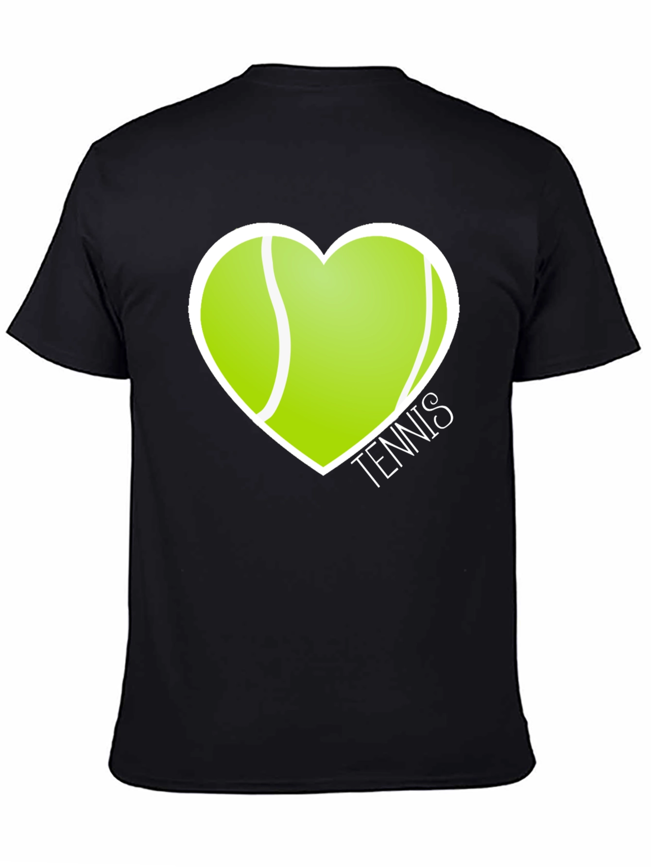 Tennis Love Heart T-Shirt Sporty Graphic Tee