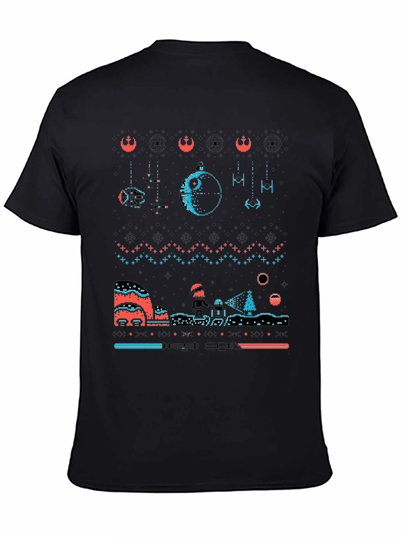 Star Wars Ugly Christmas Sweater Pixel T-Shirt