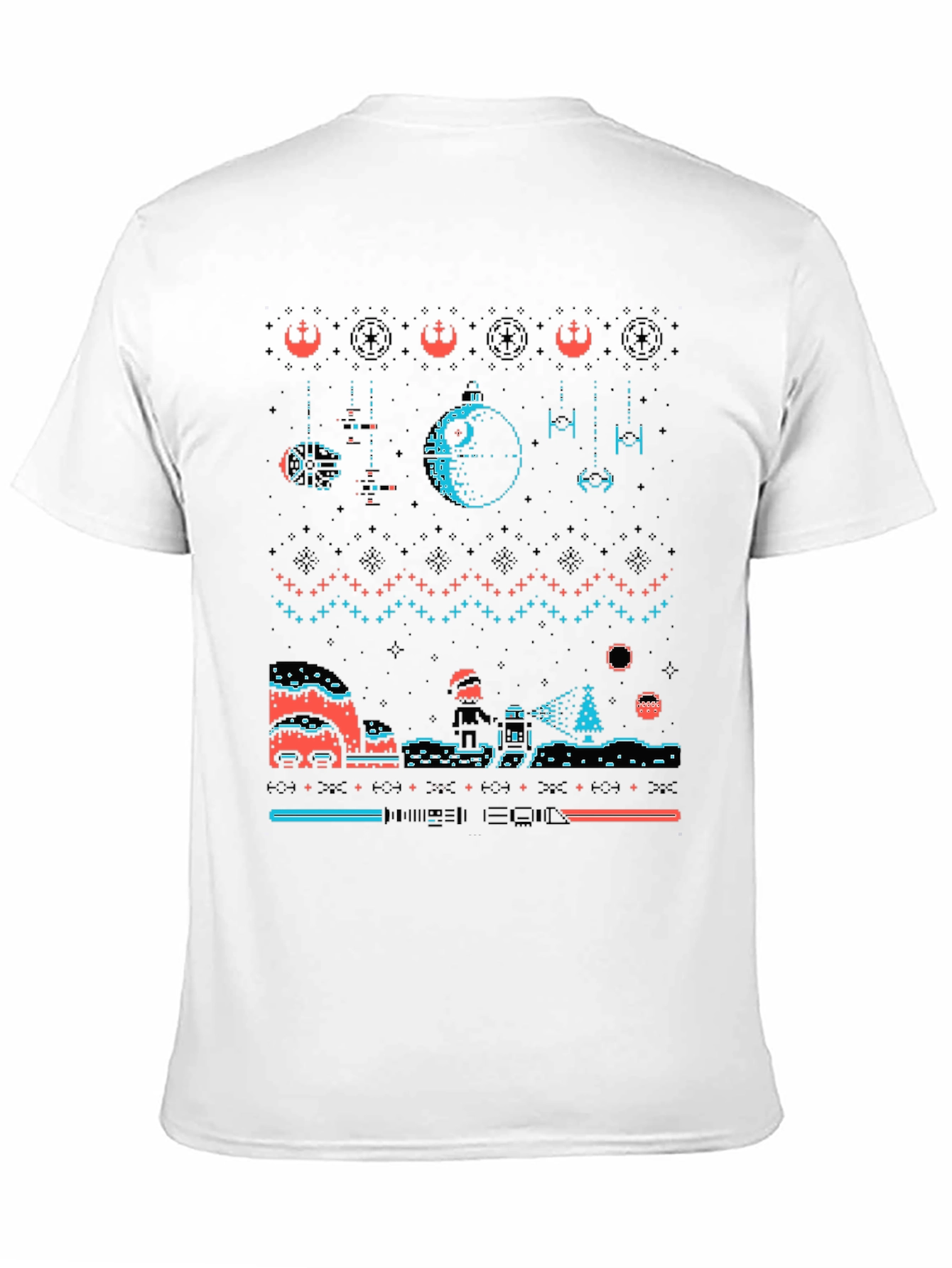 Star Wars Ugly Christmas Sweater Pixel T-Shirt