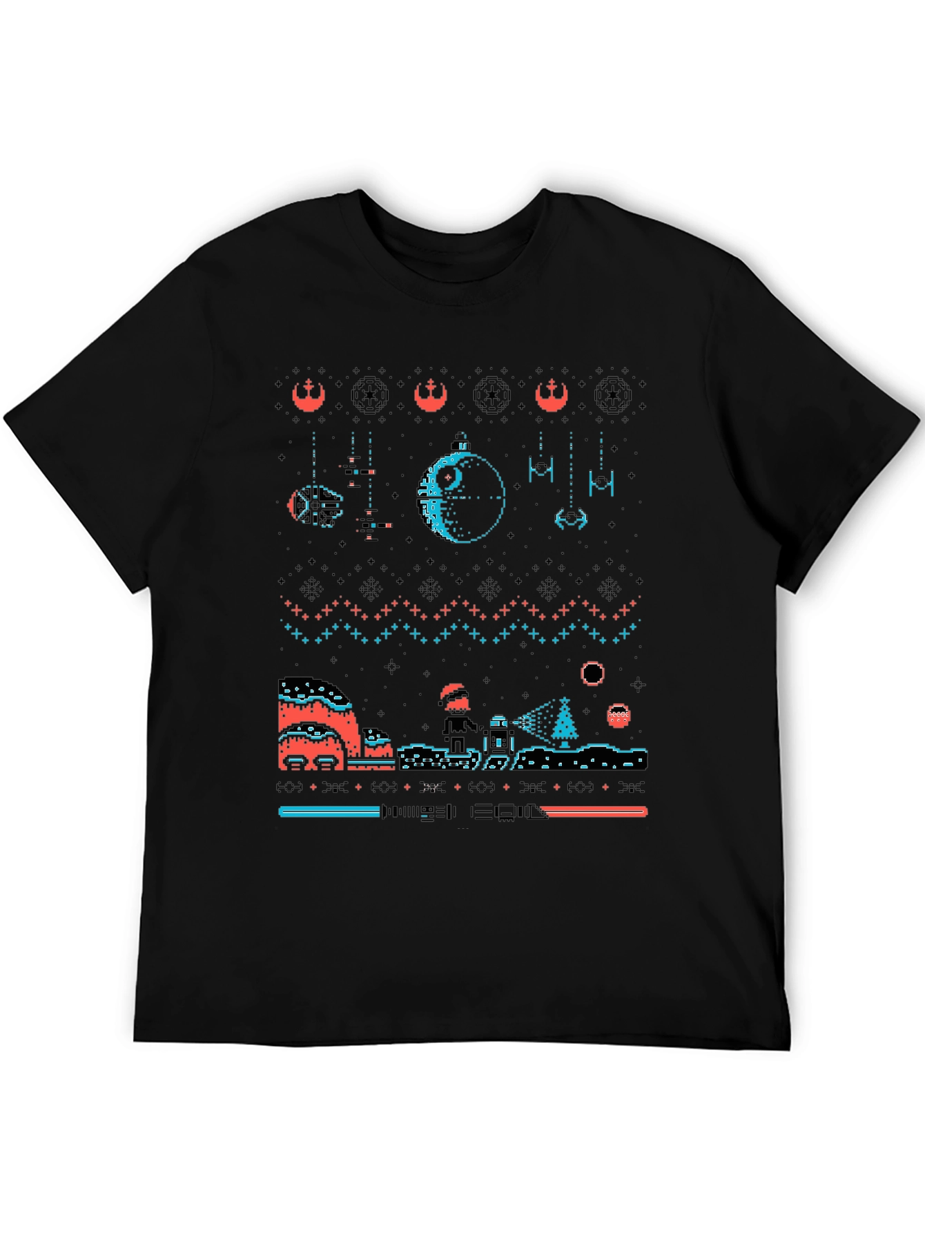 Star Wars Ugly Christmas Sweater Pixel T-Shirt