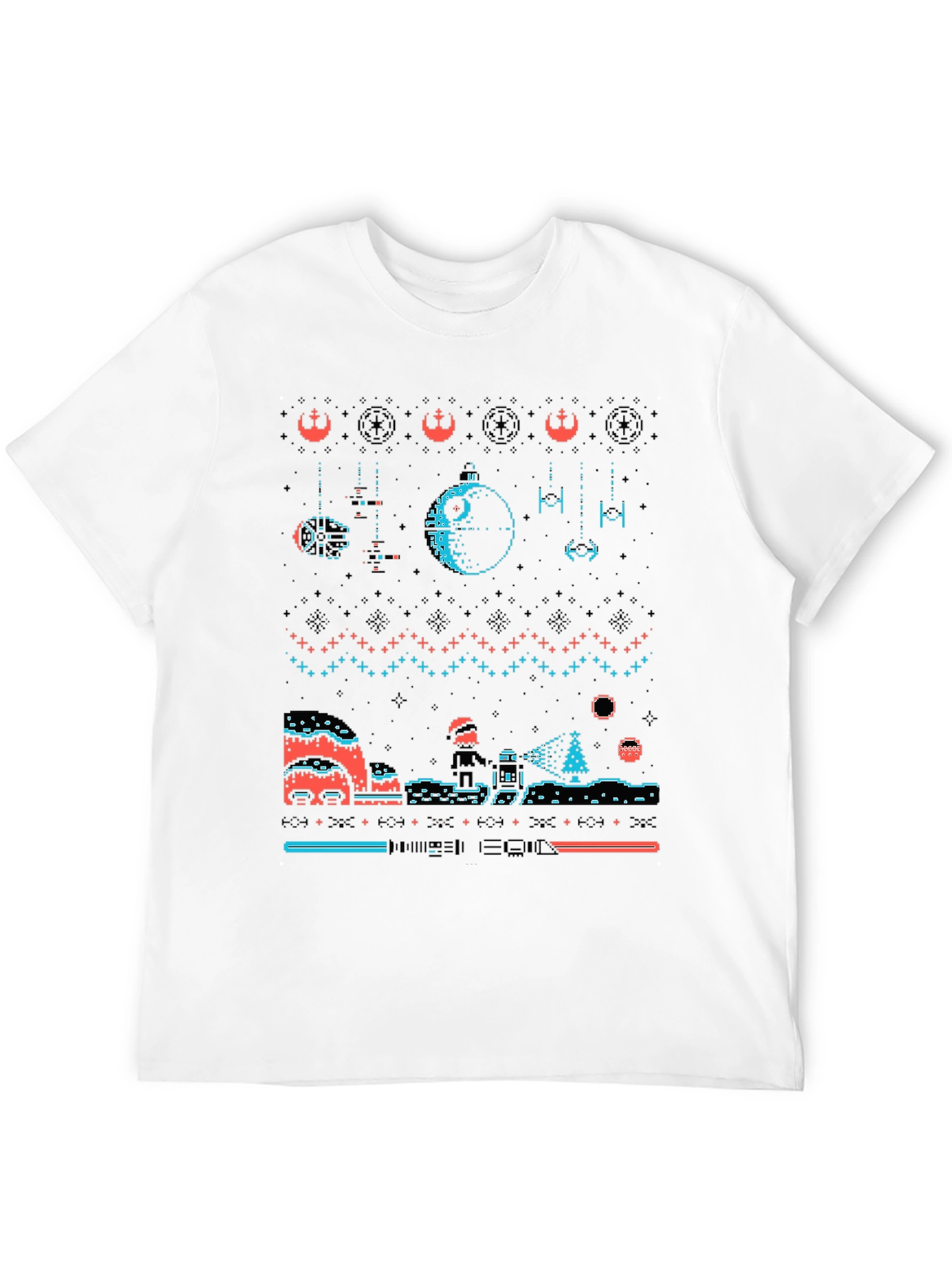 Star Wars Ugly Christmas Sweater Pixel T-Shirt