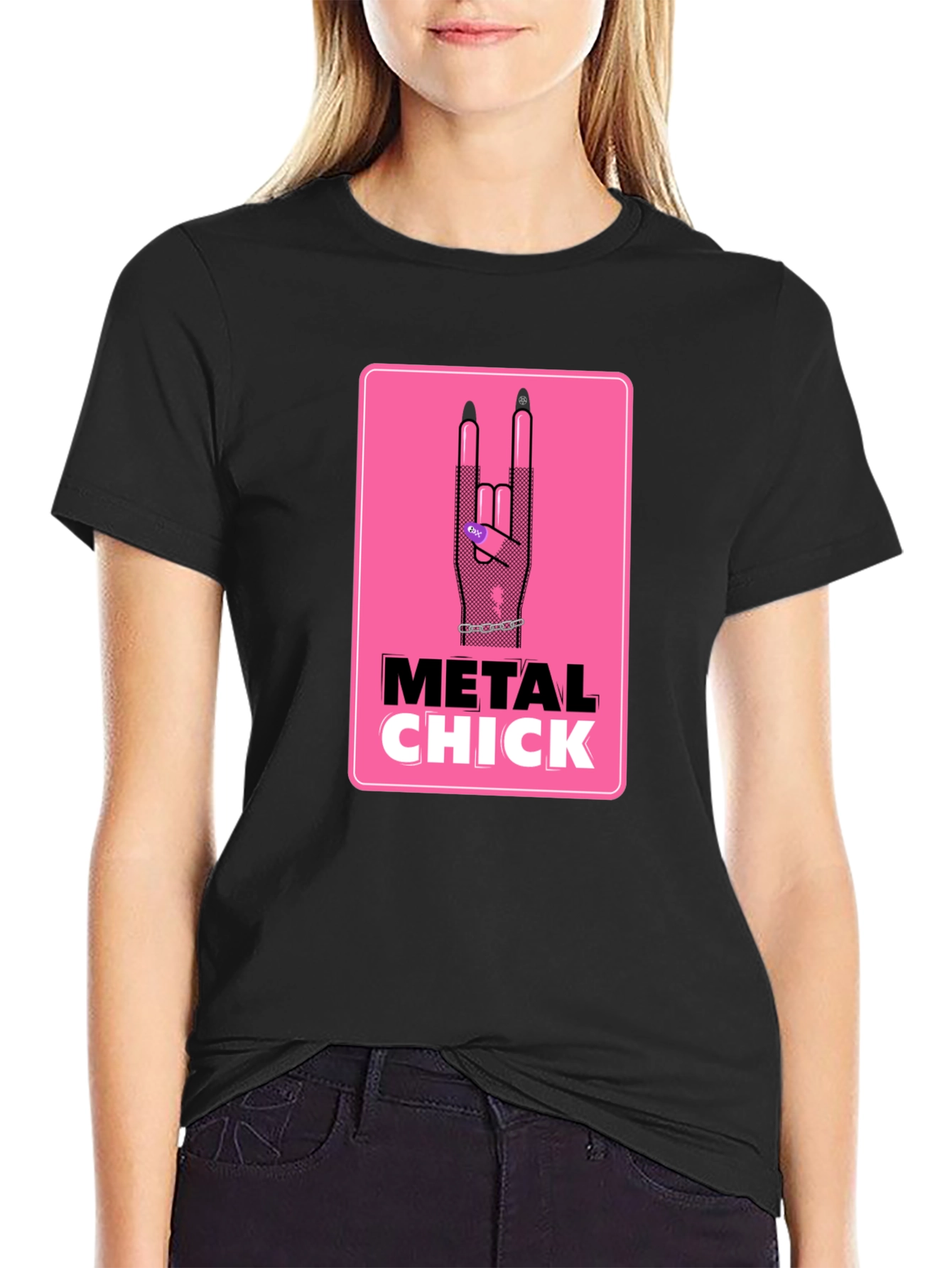 Metal Chick Graphic T-Shirt - Rocker Style