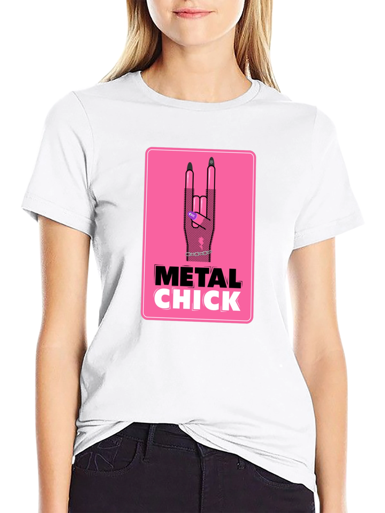 Metal Chick Graphic T-Shirt - Rocker Style