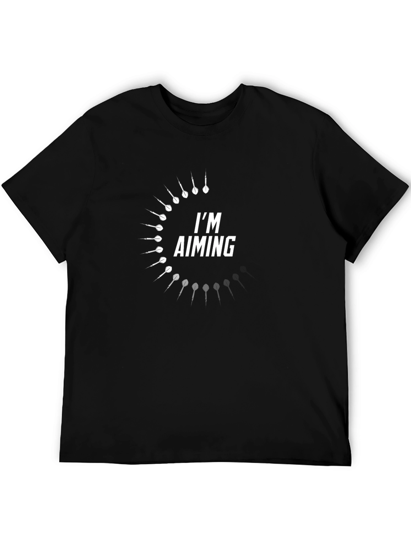 Im Aiming Funny Dart T-Shirt - Black Cotton Tee