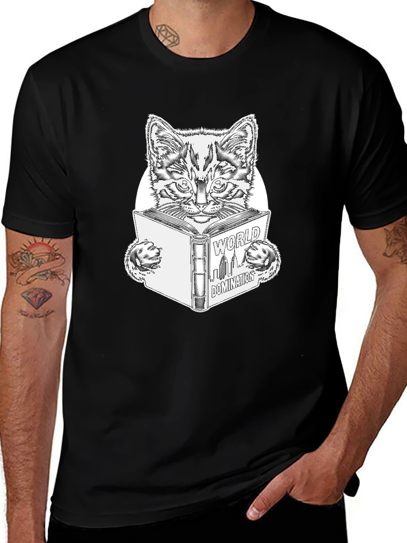 World Domination Cat T-Shirt - Black