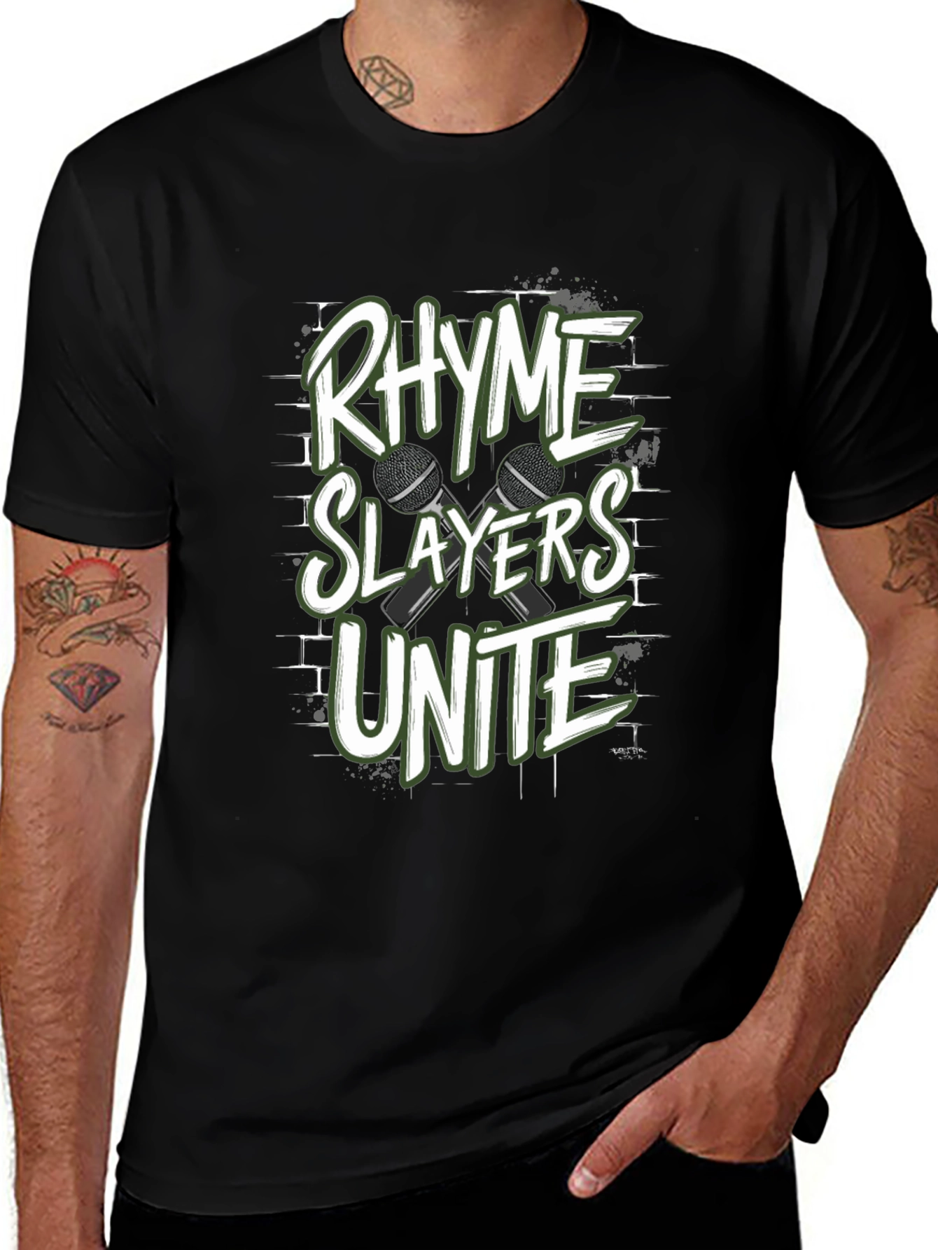 Rhyme Slayers Unite Black T-Shirt