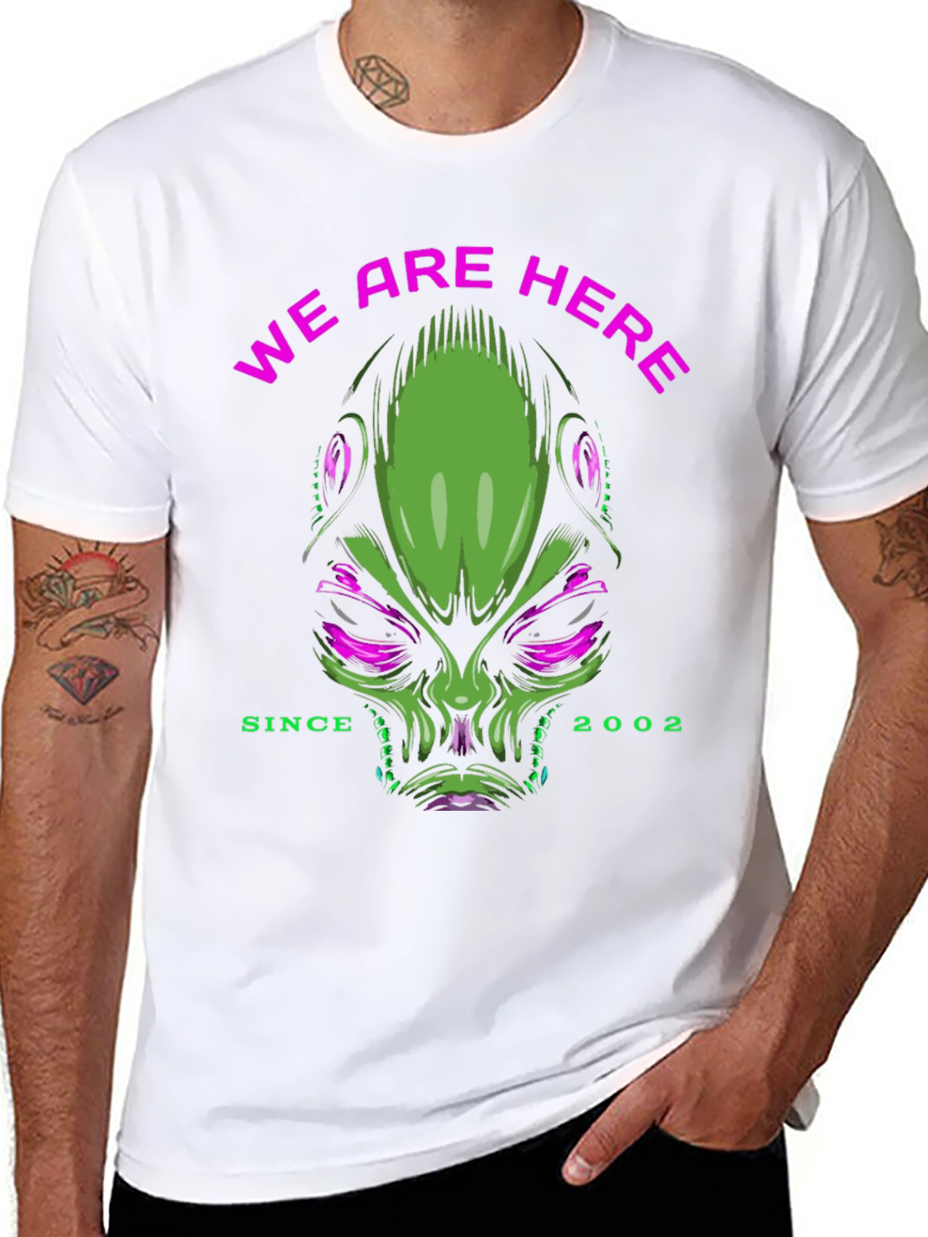 We Are Here Alien Graphic T-Shirt