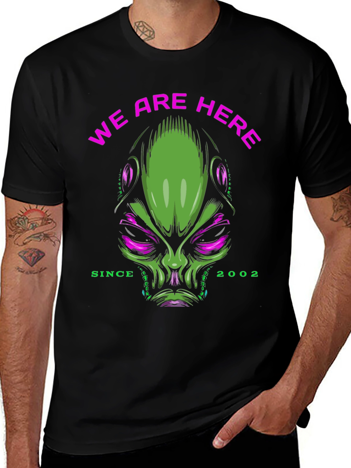 We Are Here Alien Graphic T-Shirt