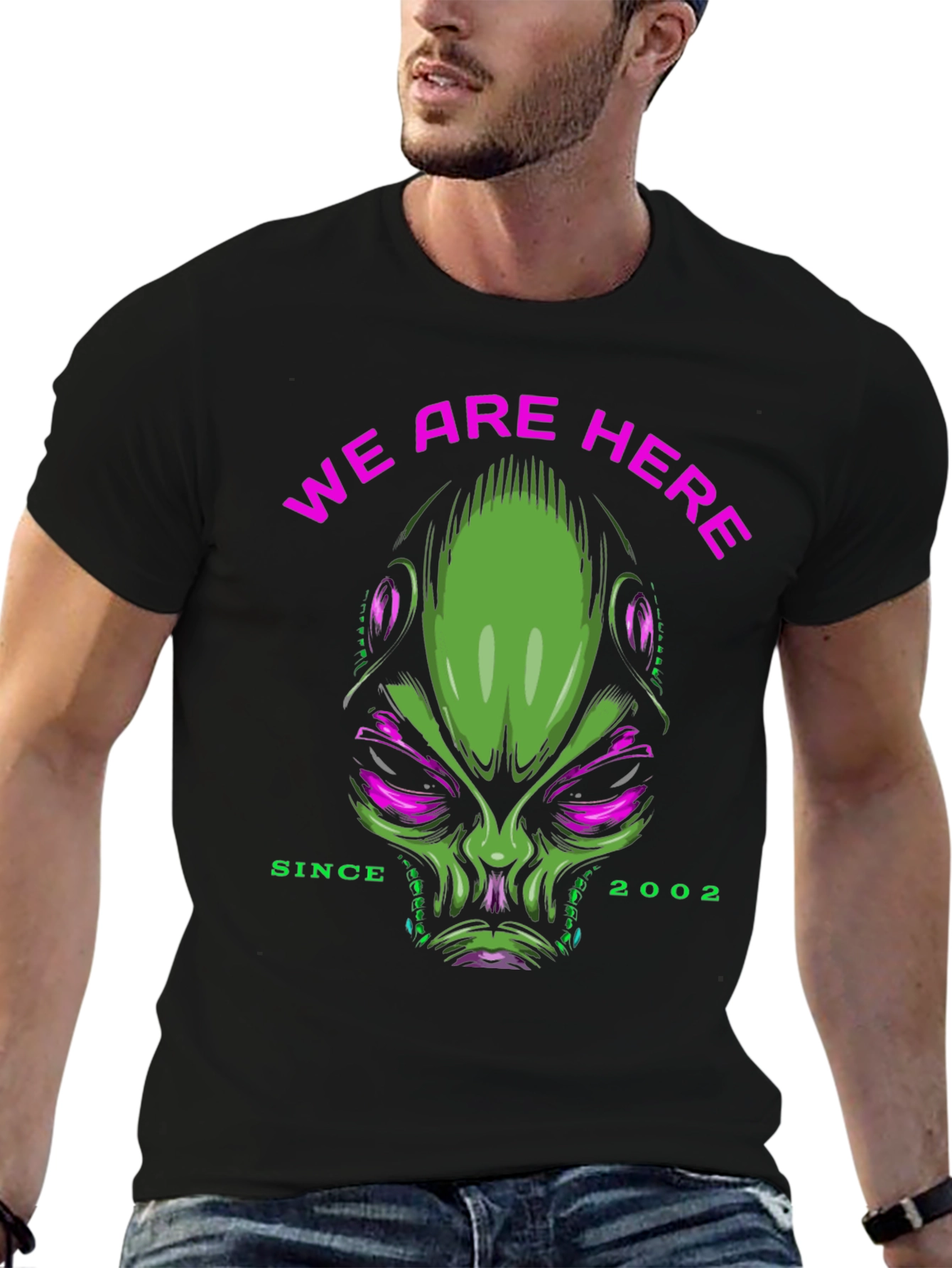 We Are Here Alien Graphic T-Shirt