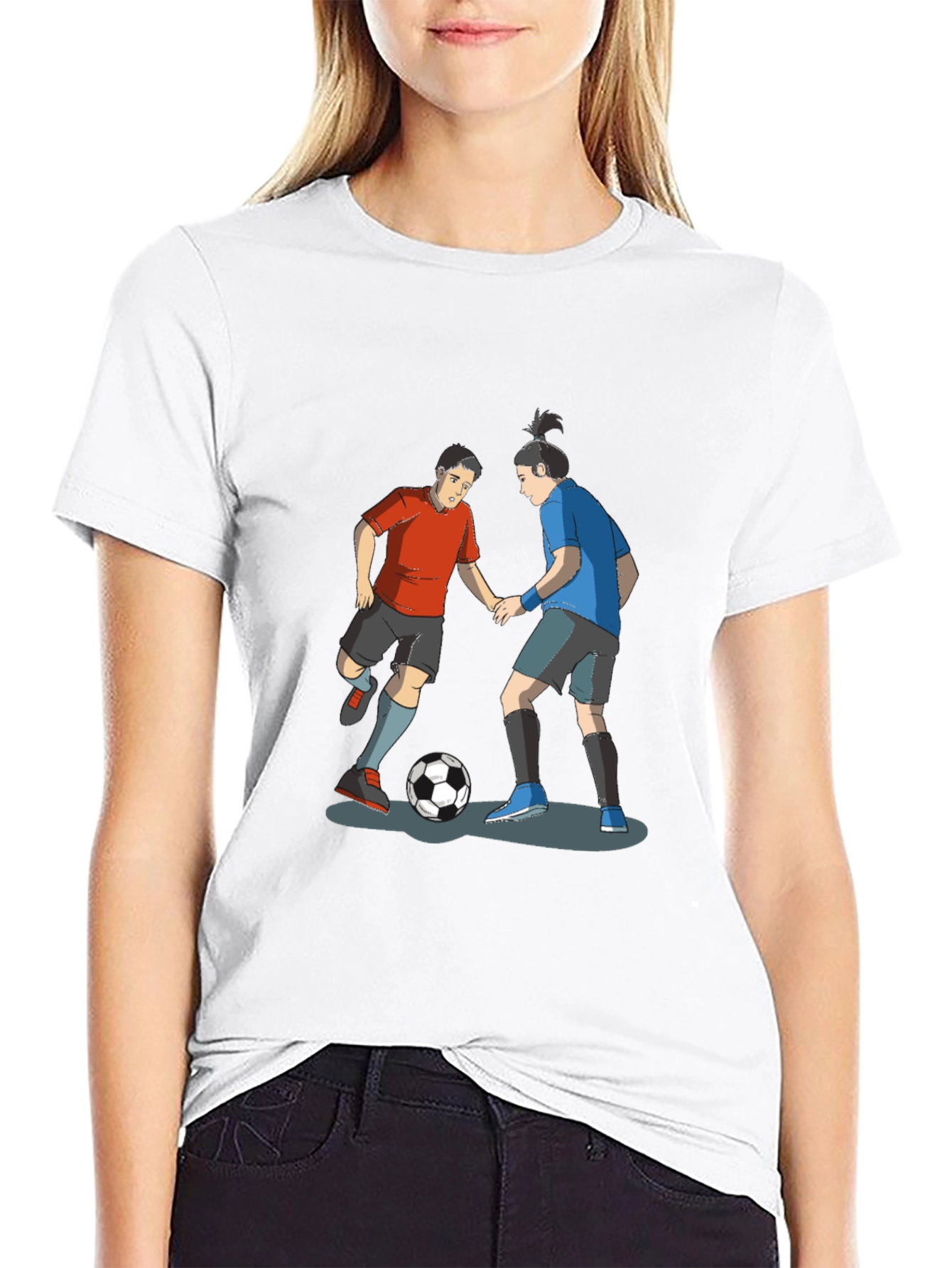 Soccer Player Graphic Black T-Shirt