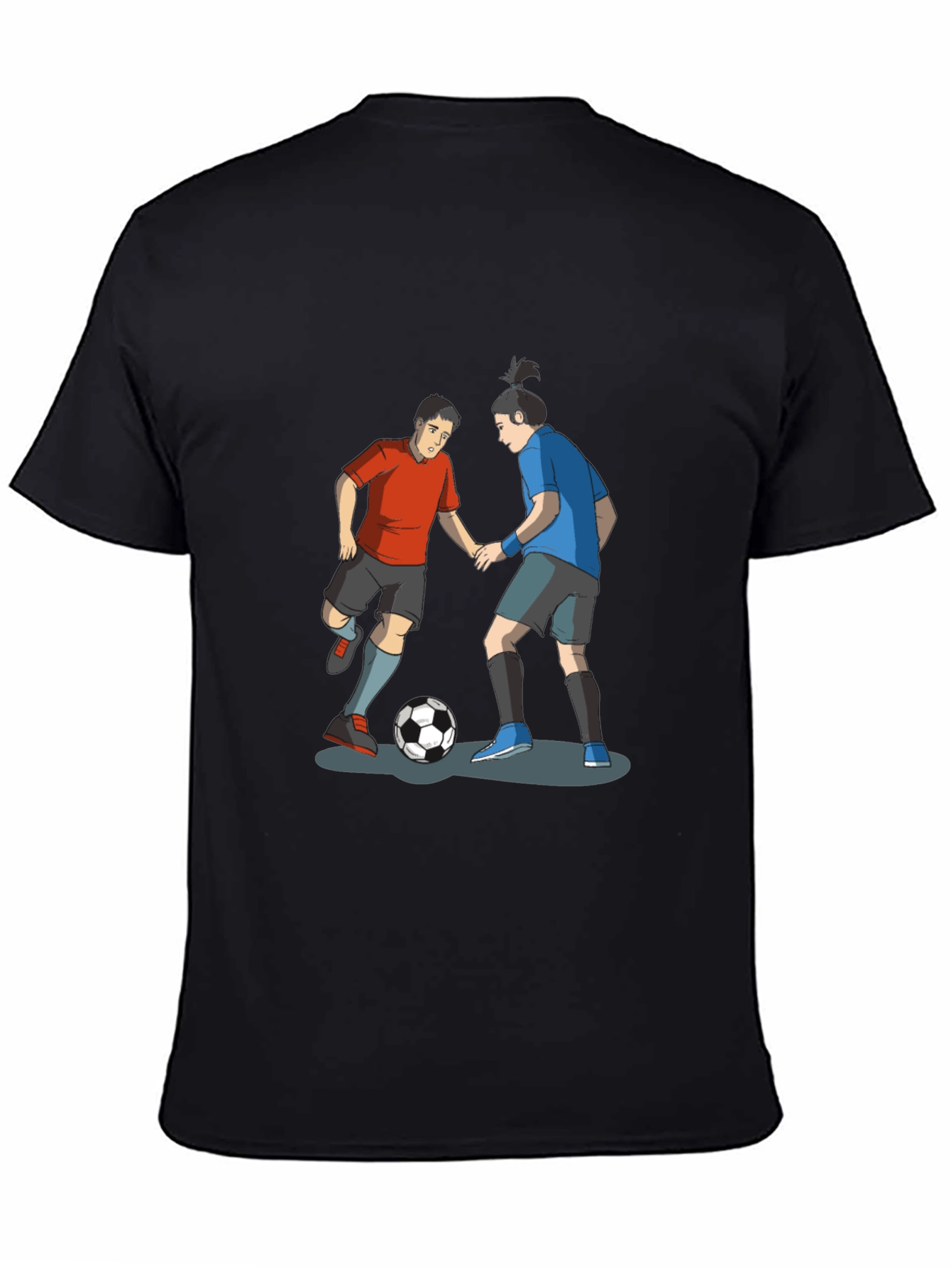 Soccer Player Graphic Black T-Shirt