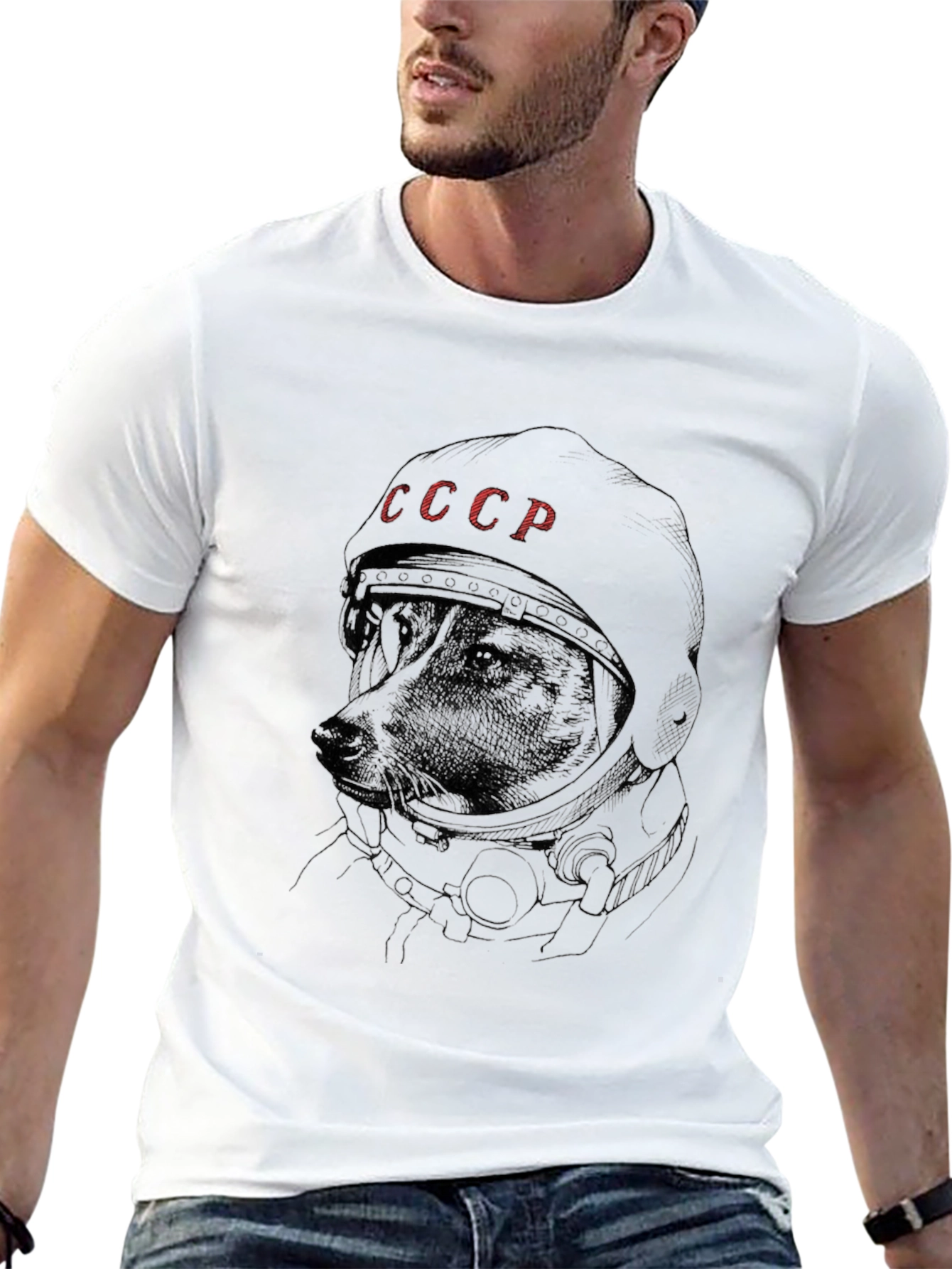 Cosmic Dog T-Shirt - USSR Space Dog Laika Tee