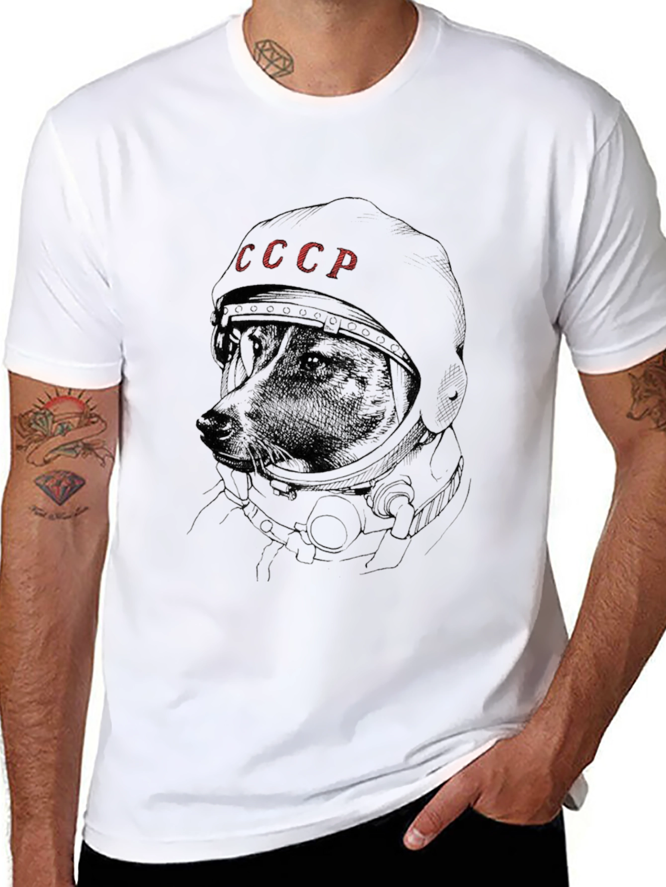 Cosmic Dog T-Shirt - USSR Space Dog Laika Tee