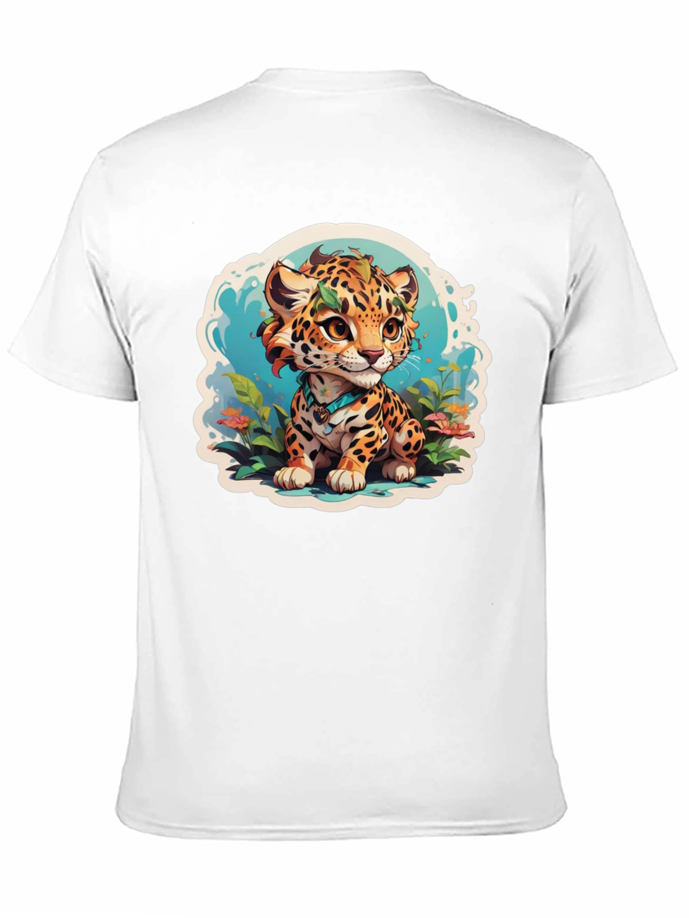 Cute Jaguar Cub Graphic Tee - Stylish Black T-Shirt