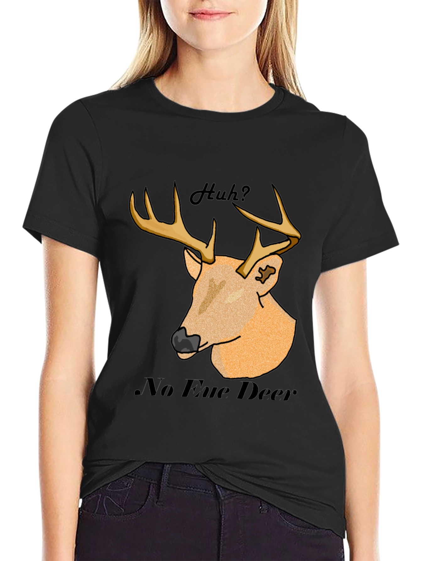 No Eue Deer T-Shirt - Black