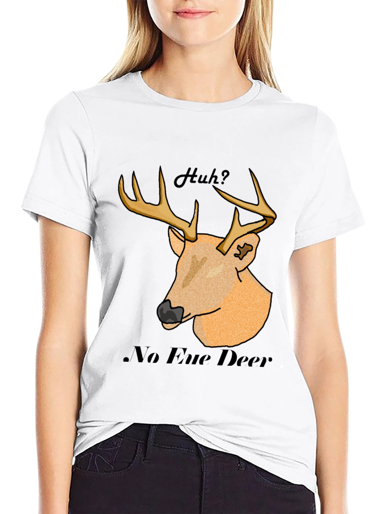 No Eue Deer T-Shirt - Black