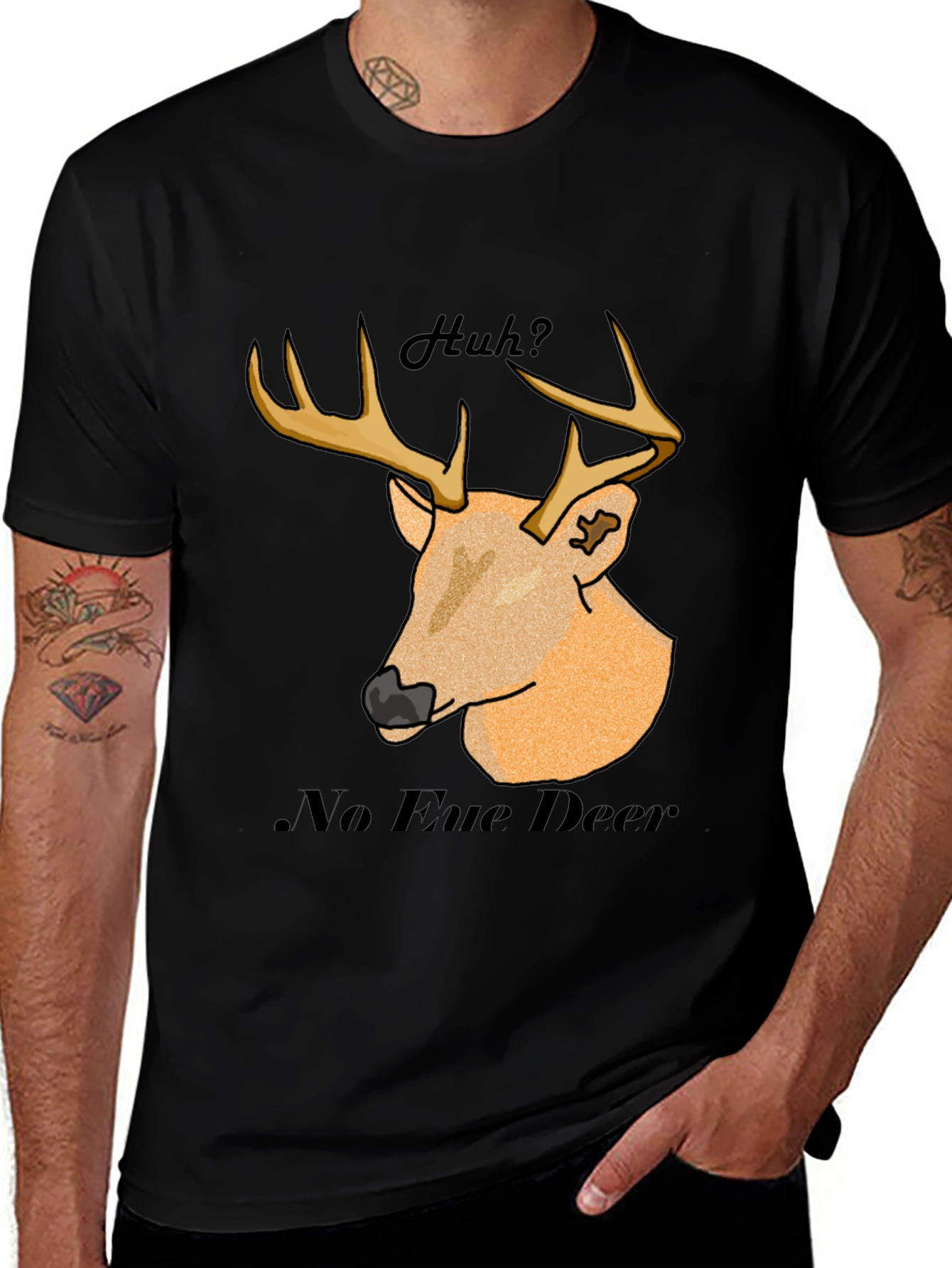 No Eue Deer T-Shirt - Black