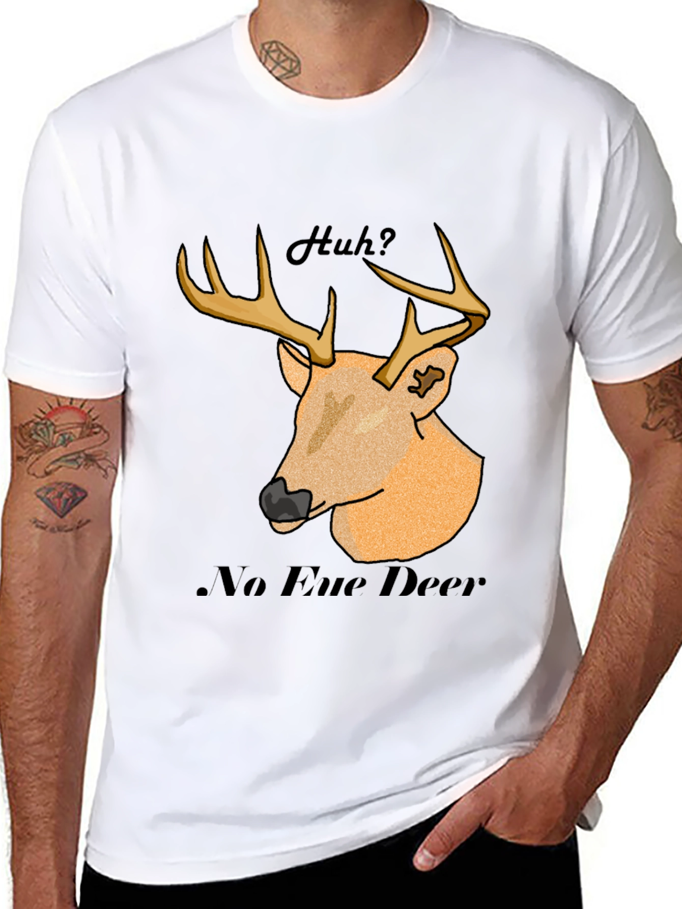No Eue Deer T-Shirt - Black