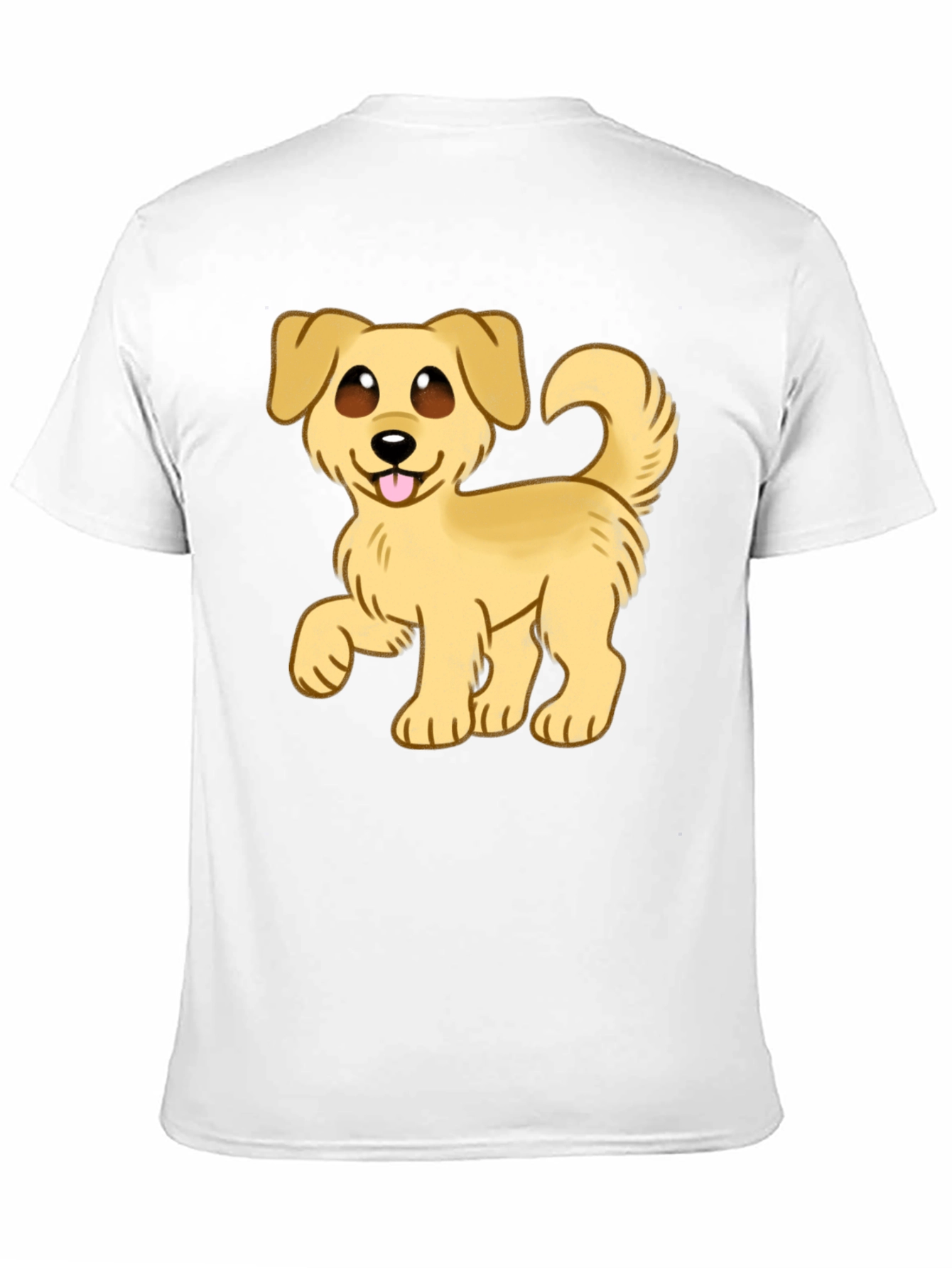 Cartoon Dog Graphic T-Shirt - Black Cotton Blend
