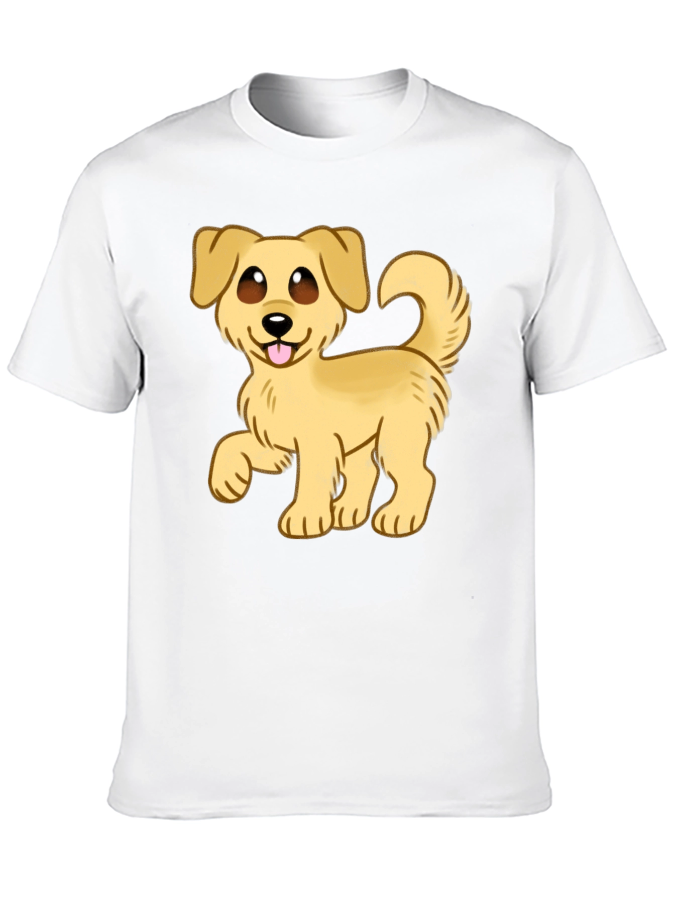 Cartoon Dog Graphic T-Shirt - Black Cotton Blend