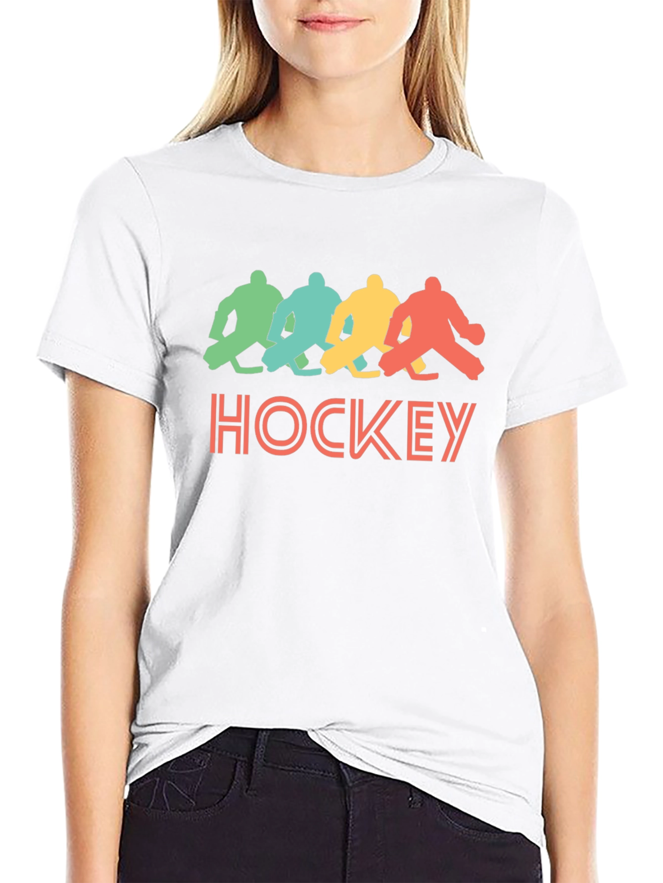 Retro Hockey Graphic T-Shirt - Black Tee